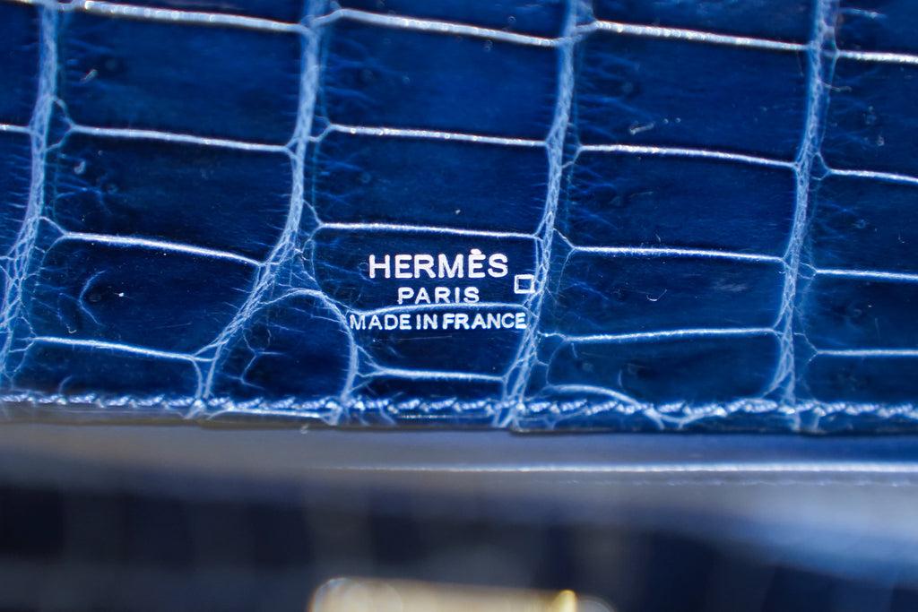 Hermes | Kelly Pochette – Crocodile Leather – Black – Silver Hardware