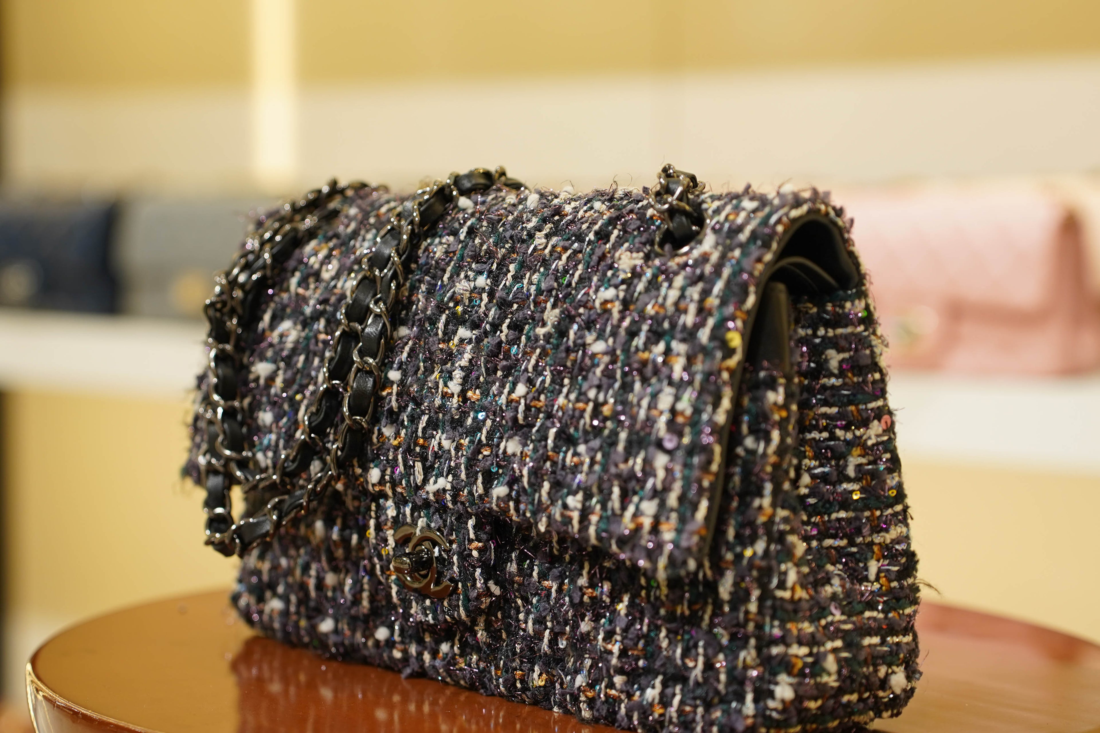 Chanel | Classic Flap Bag – Medium – Tweed – Multicolor – Black Hardware