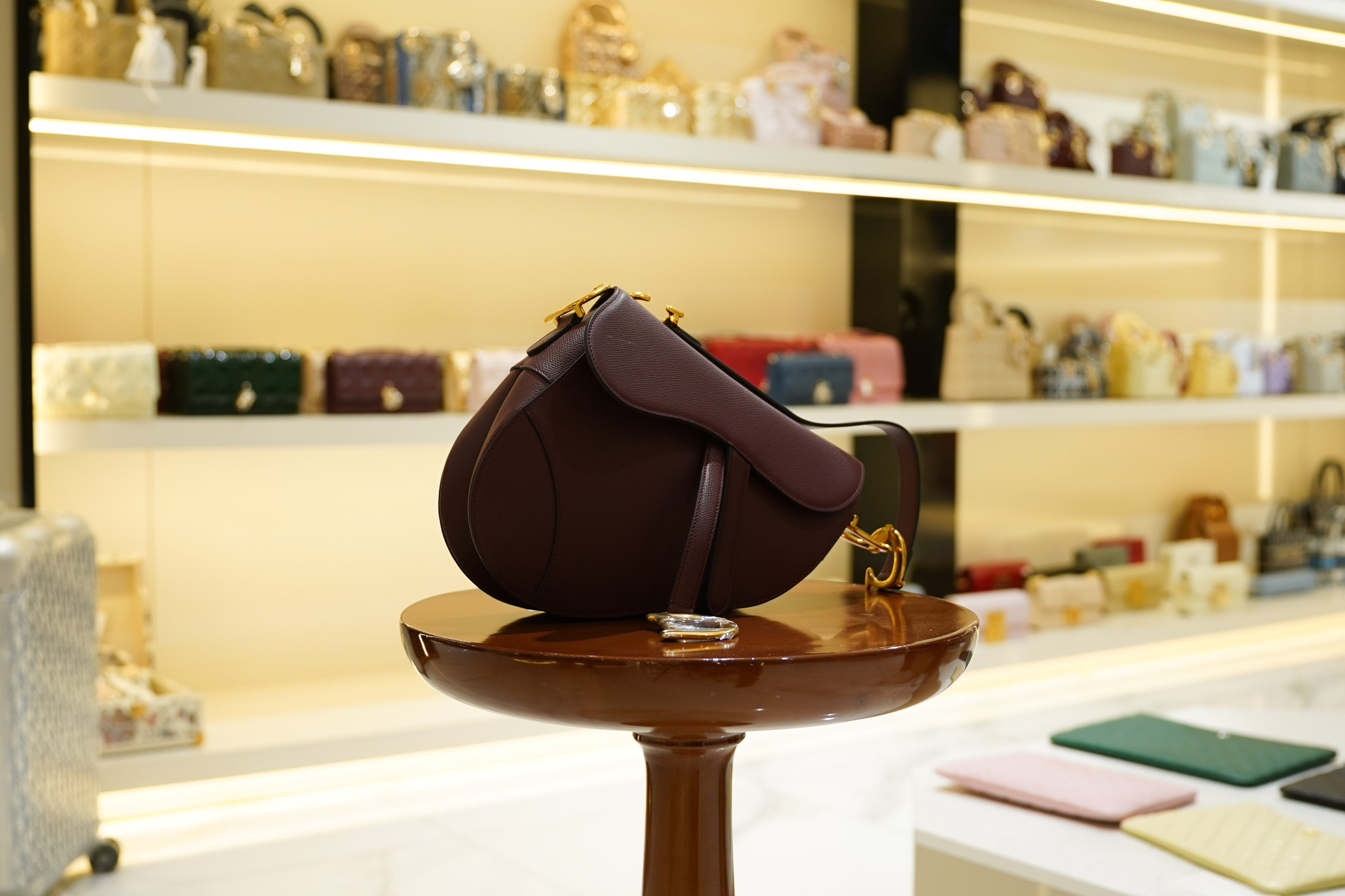 Dior | Saddle Bag (Large) – Leather – Burgundy – Gold Hardware