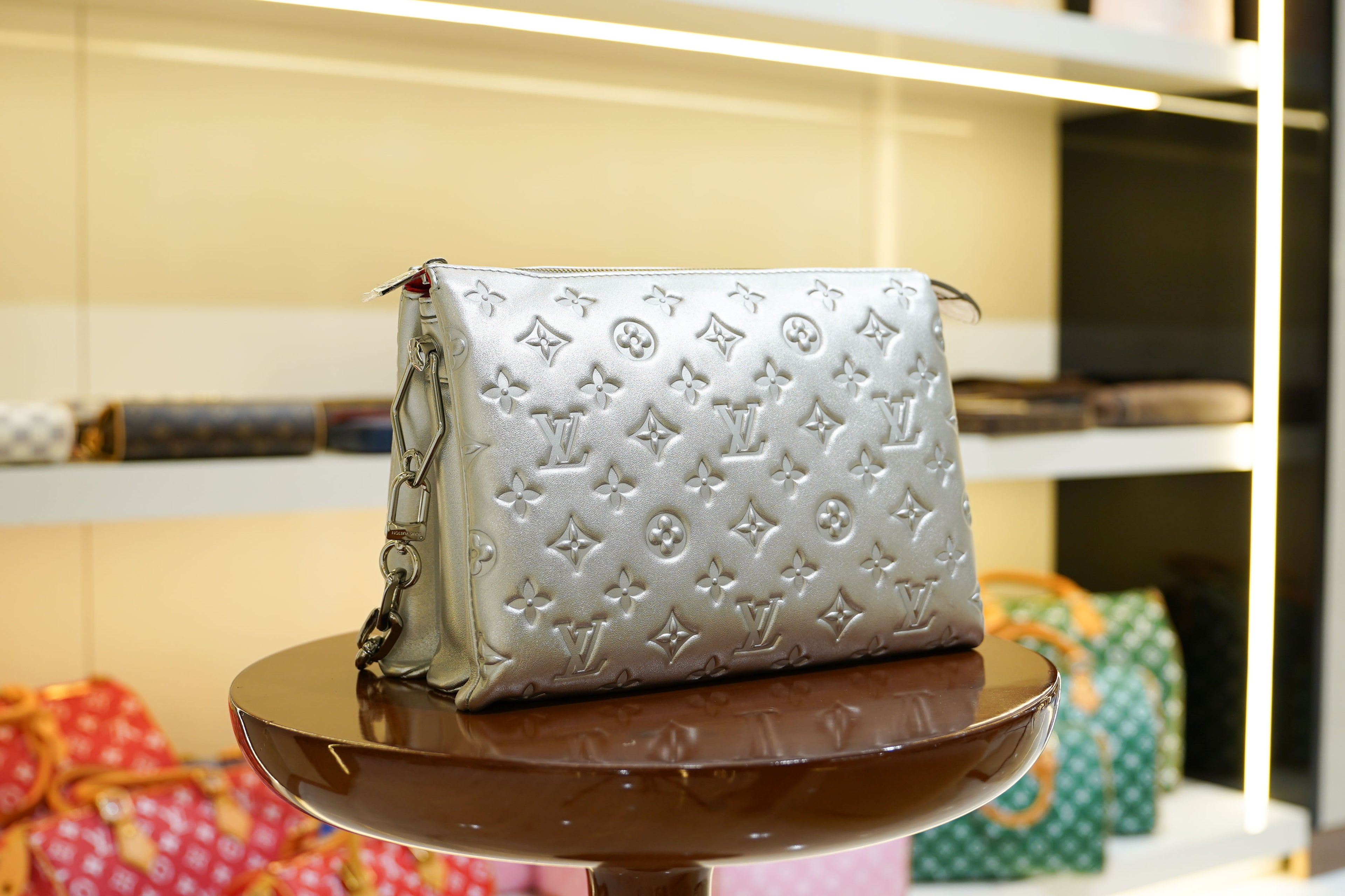 Louis Vuitton | Coussin Medium – Leather – Silver – Silver Hardware