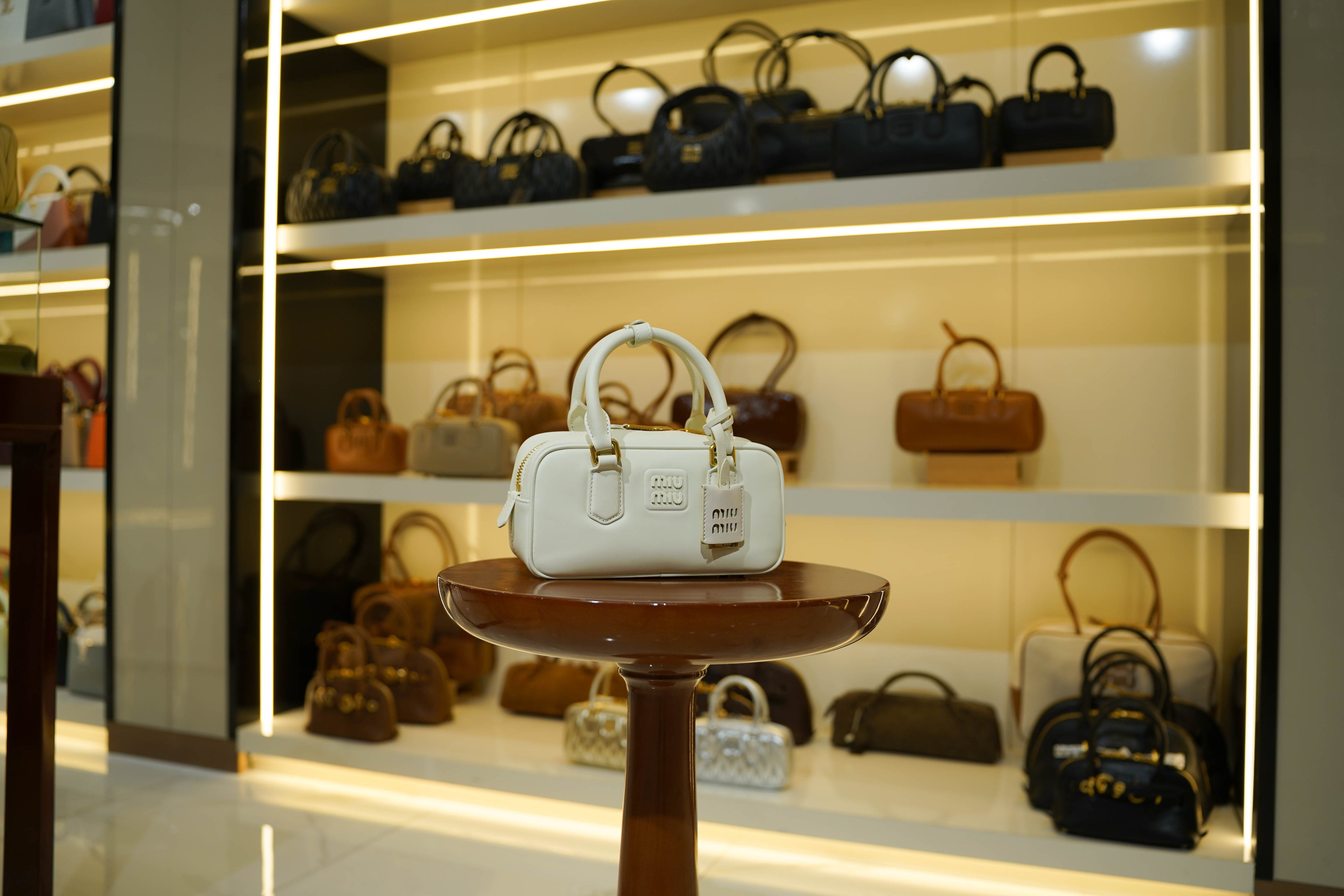 Miu Miu | Arcadie (Medium) – Leather – White – Gold Hardware
