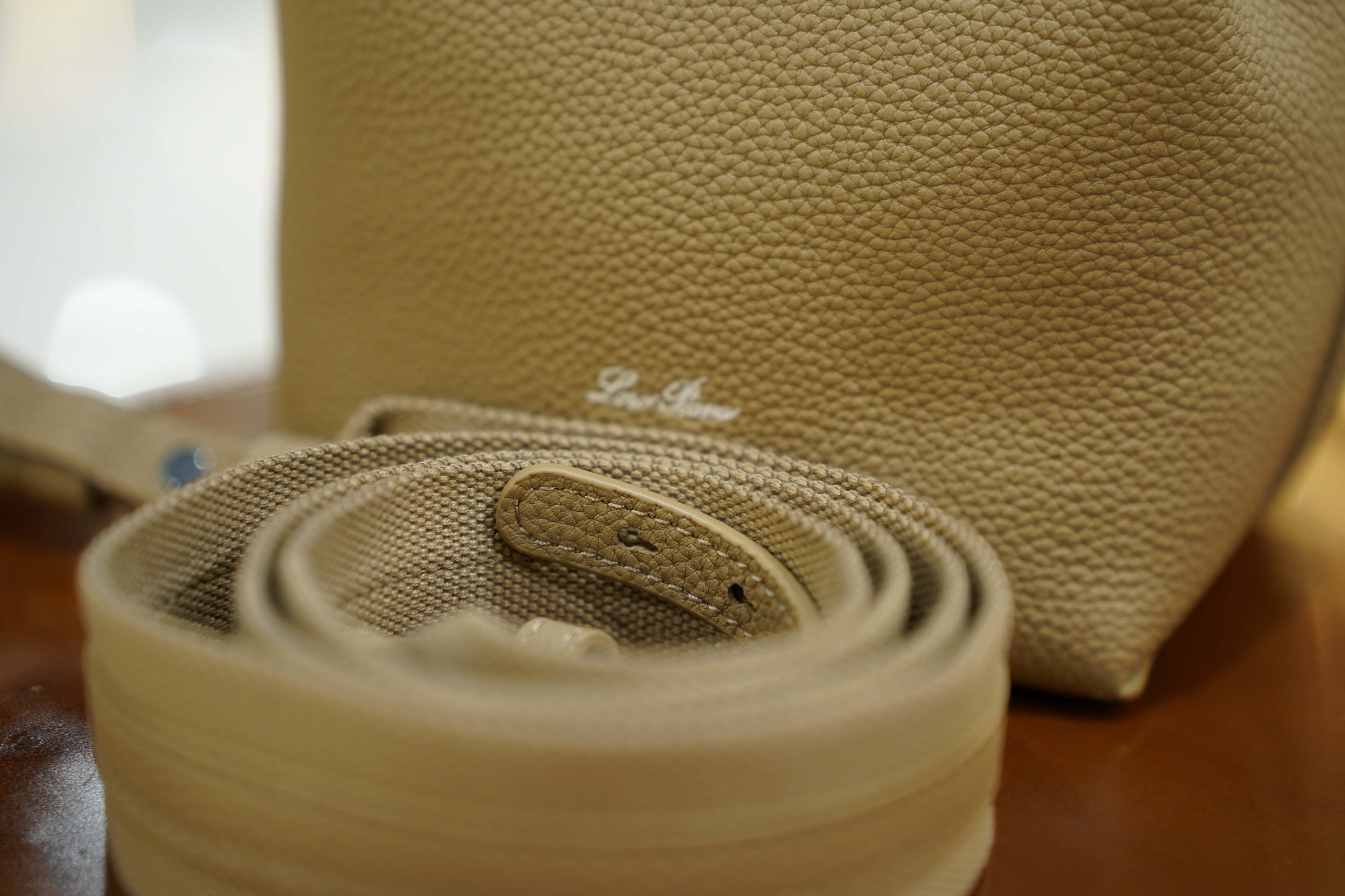 Loro Piana | Bale Bag (Small) – Leather – Beige – Gold Hardware