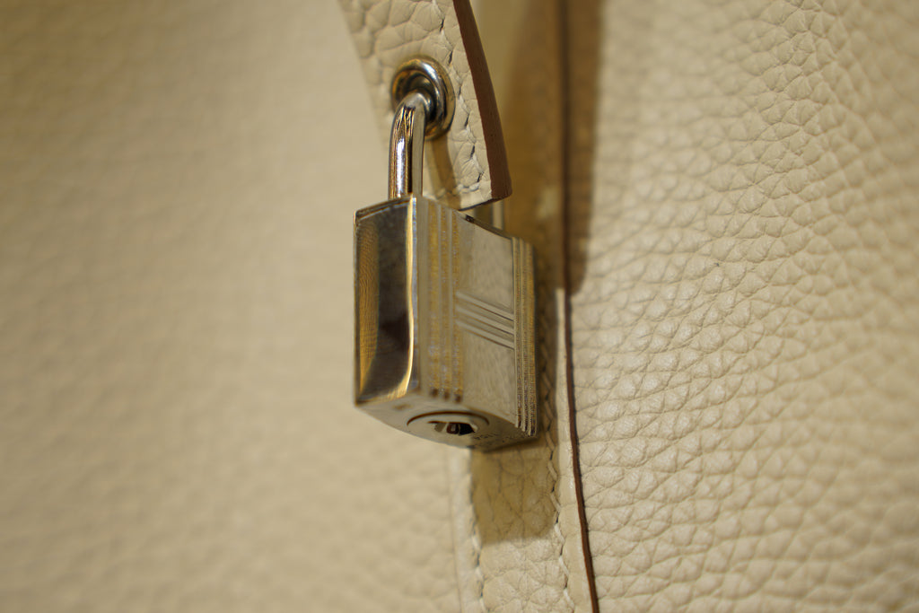 Hermès | Picotin Lock – Togo – Weiß – Goldene Hardware