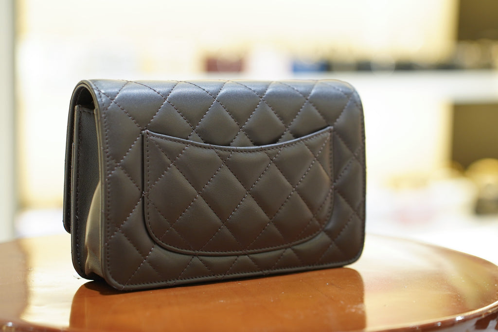 Chanel | Wallet on Chain – Lambskin – Brown – Silver Hardware