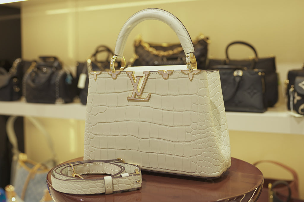 Louis Vuitton | Capucines – Crocodile Leather – White – Gold Hardware