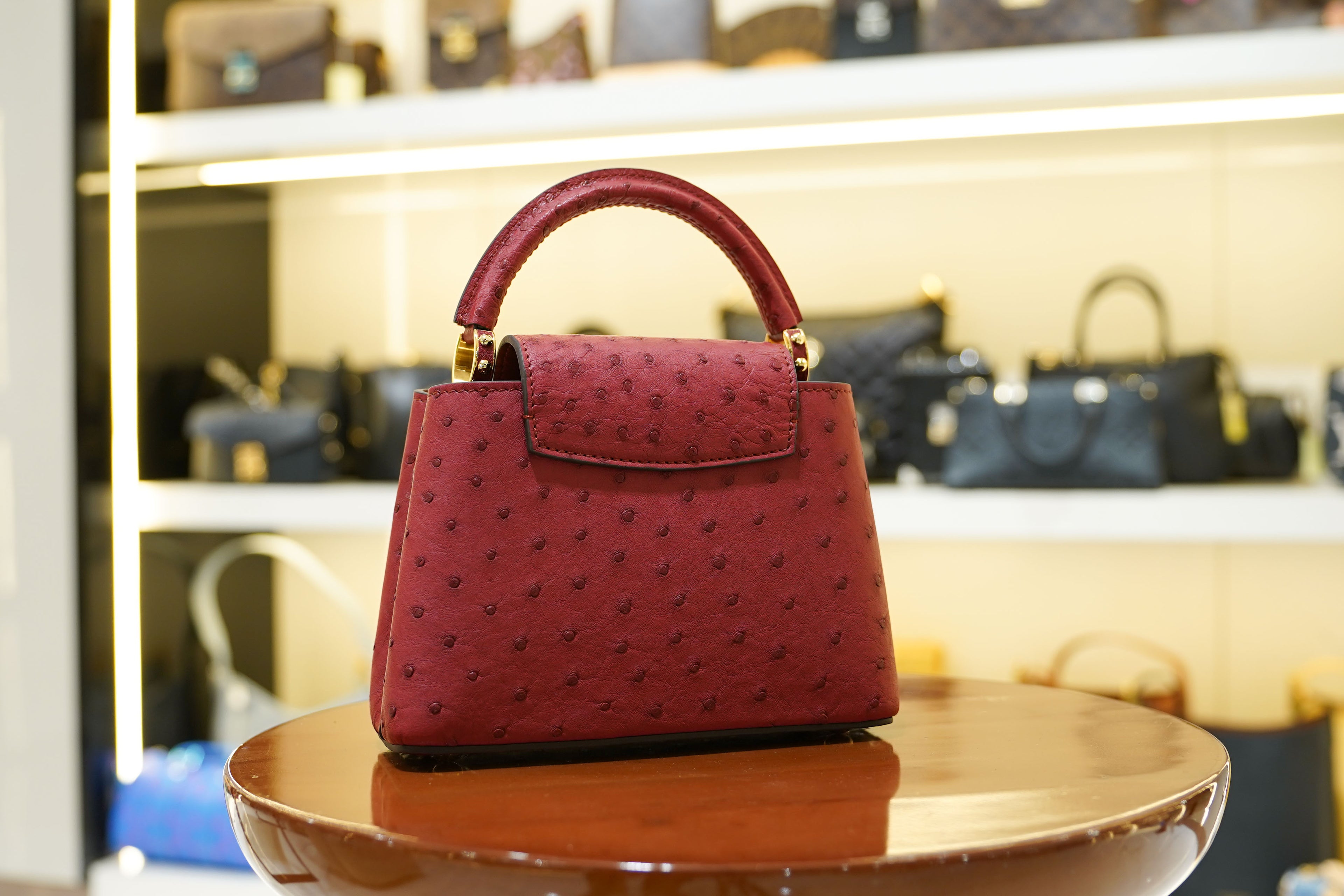 Louis Vuitton | Capucines Medium – Ostrich Leather – Red – Gold Hardware
