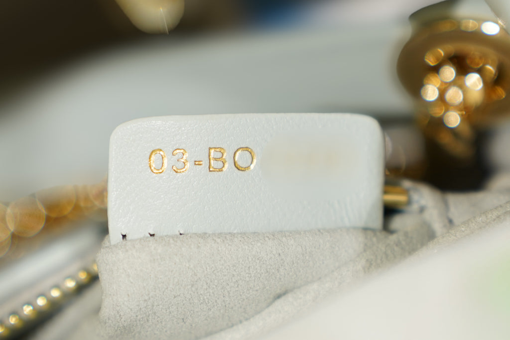 Dior | Lady Dior (Small) – Lambskin – Gray – Gold Hardware