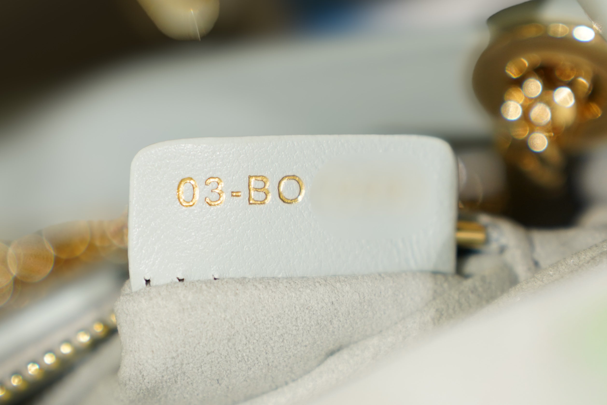 Dior | Lady Dior (Small) – Lambskin – Gray – Gold Hardware