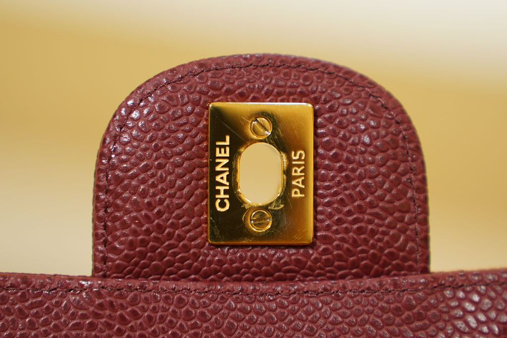 Chanel | Square Mini Flap Bag – Leather – Burgundy – Gold Hardware