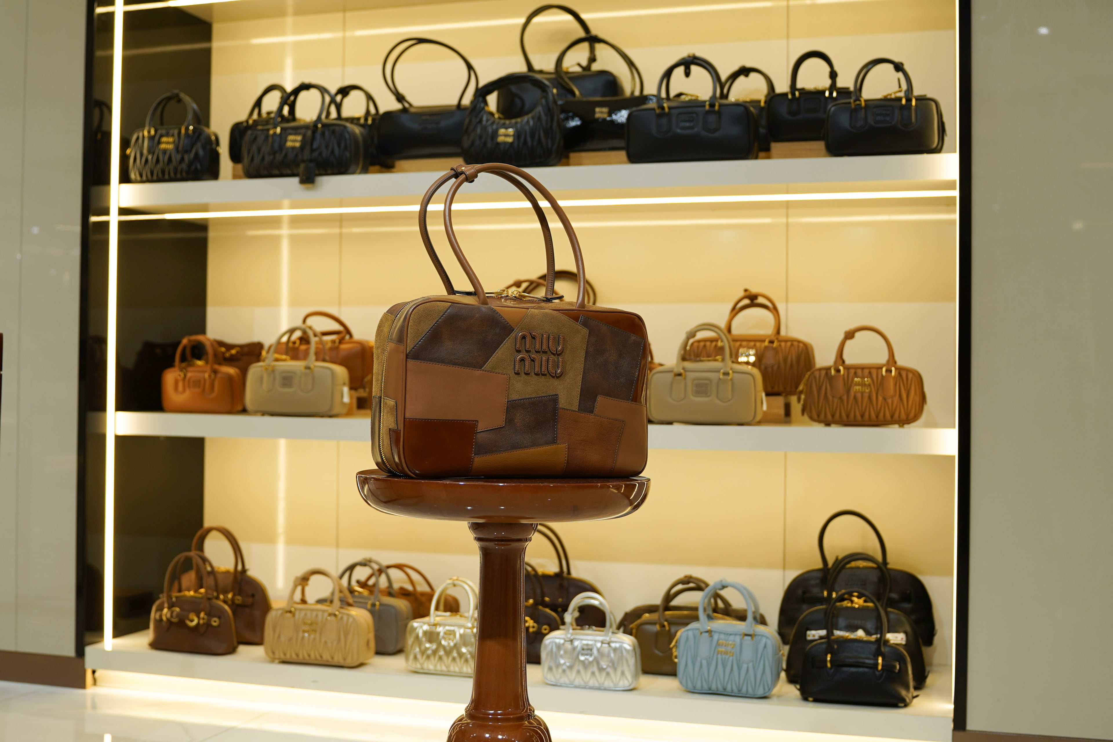 Miu Miu | Madras Bag (Medium) – Leather – Brown – Gold Hardware