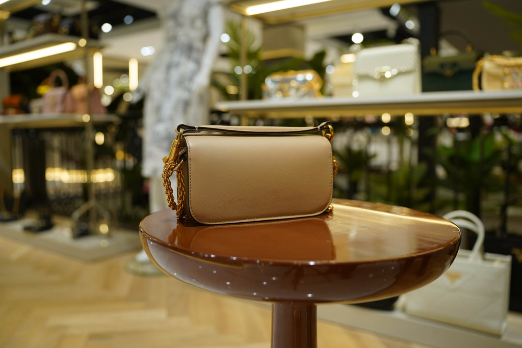 Valentino | Loco – Leather – Beige – Gold Hardware