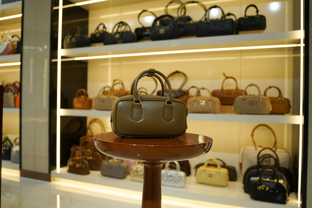 Miu Miu | Arcadie (Medium) – Leather – Olive Green – Gold Hardware