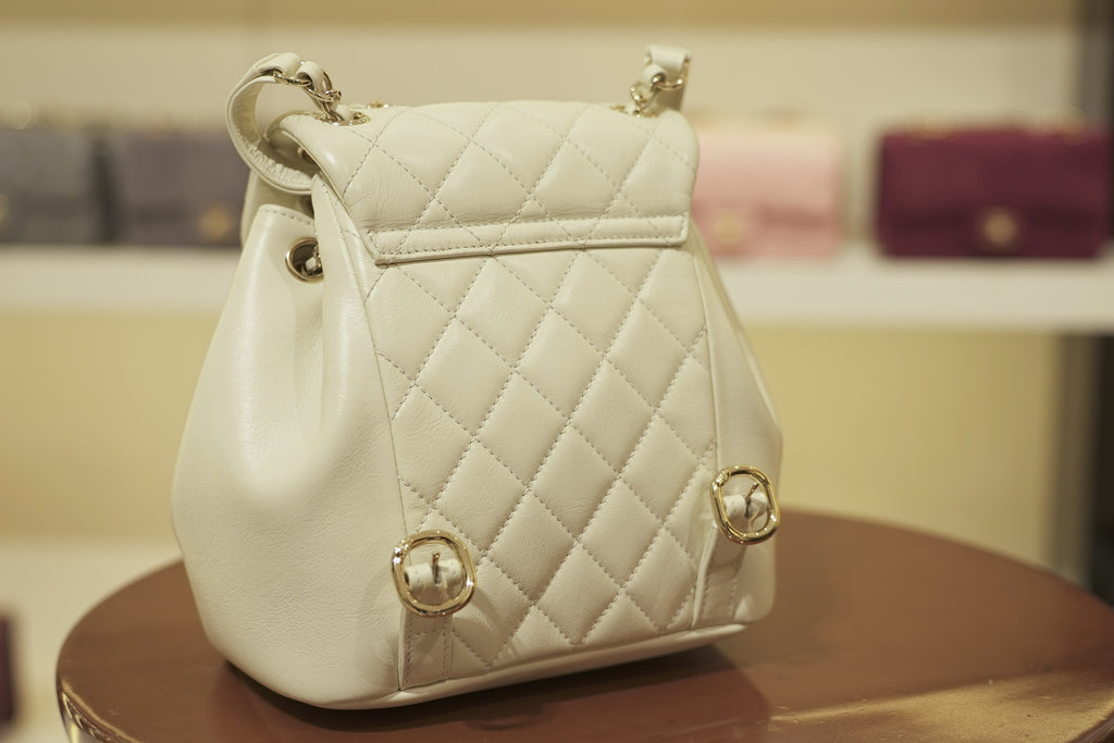 Chanel | Duma Bag – Leather – White – Gold Hardware