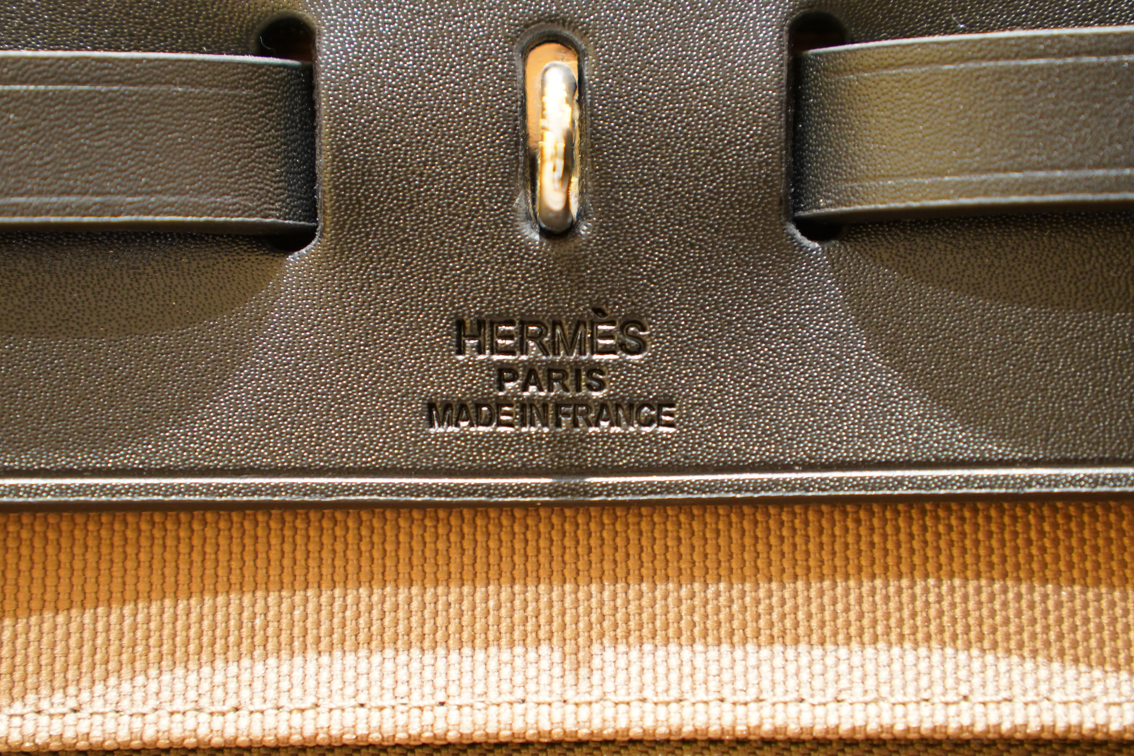 Hermes | Herbag Large – Canvas – Beige – Silver Hardware
