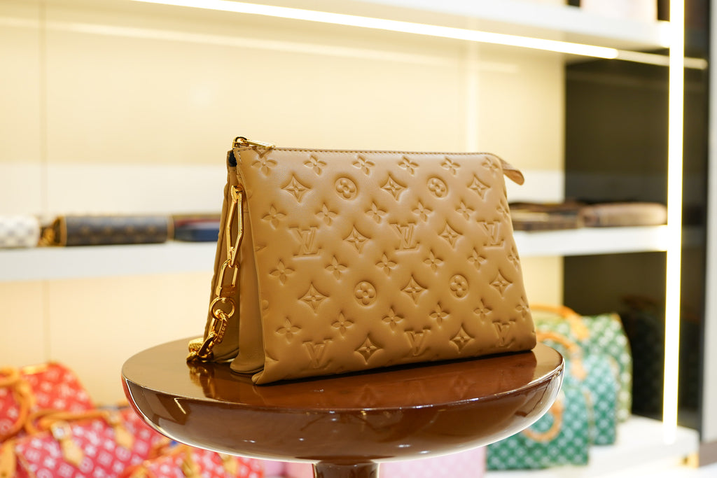 Louis Vuitton | Coussin Medium – Leather – Beige – Gold Hardware
