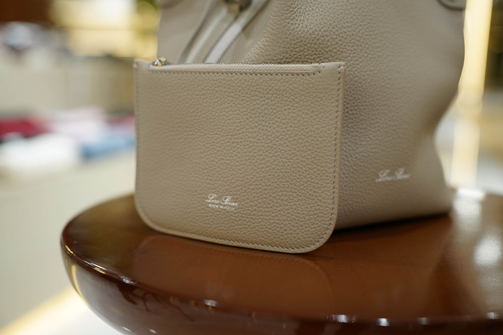 Loro Piana | Bale Bag (Large) – Leather – Beige – Silver Hardware