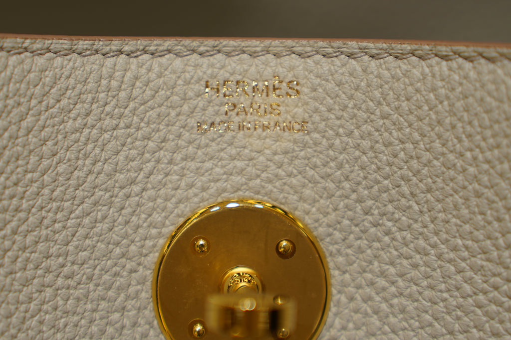 Hermes | Lindy Large – Togo – White – Gold Hardware