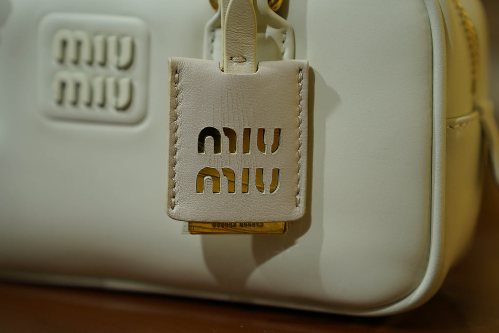 Miu Miu | Arcadie (Medium) – Leather – White – Gold Hardware