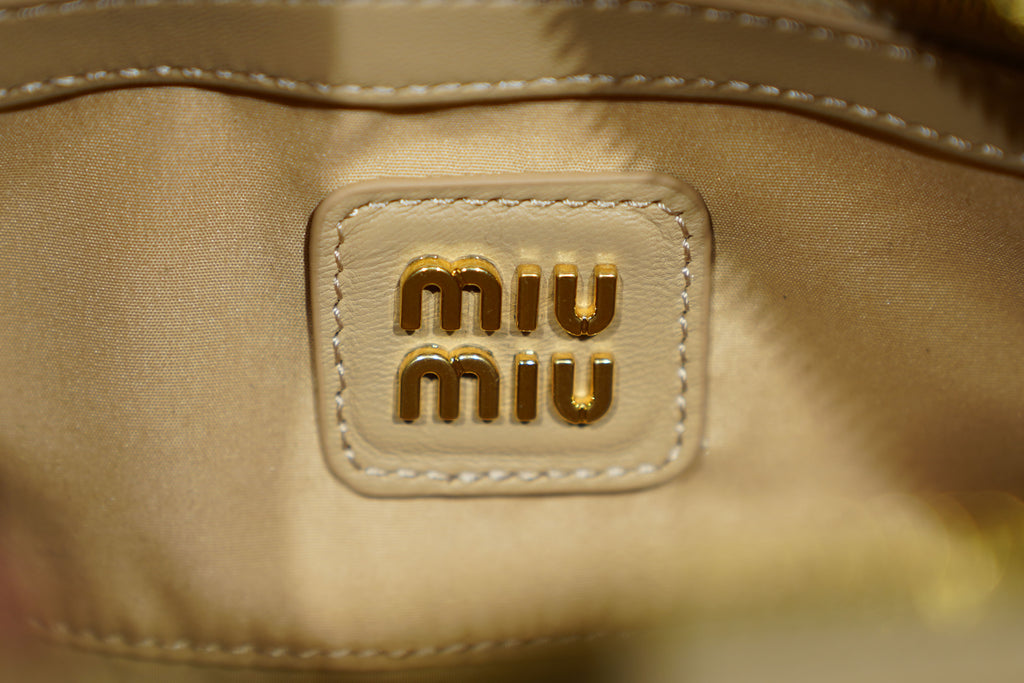 Miu Miu | Arcadie (Medium) – Leather – Beige – Gold Hardware