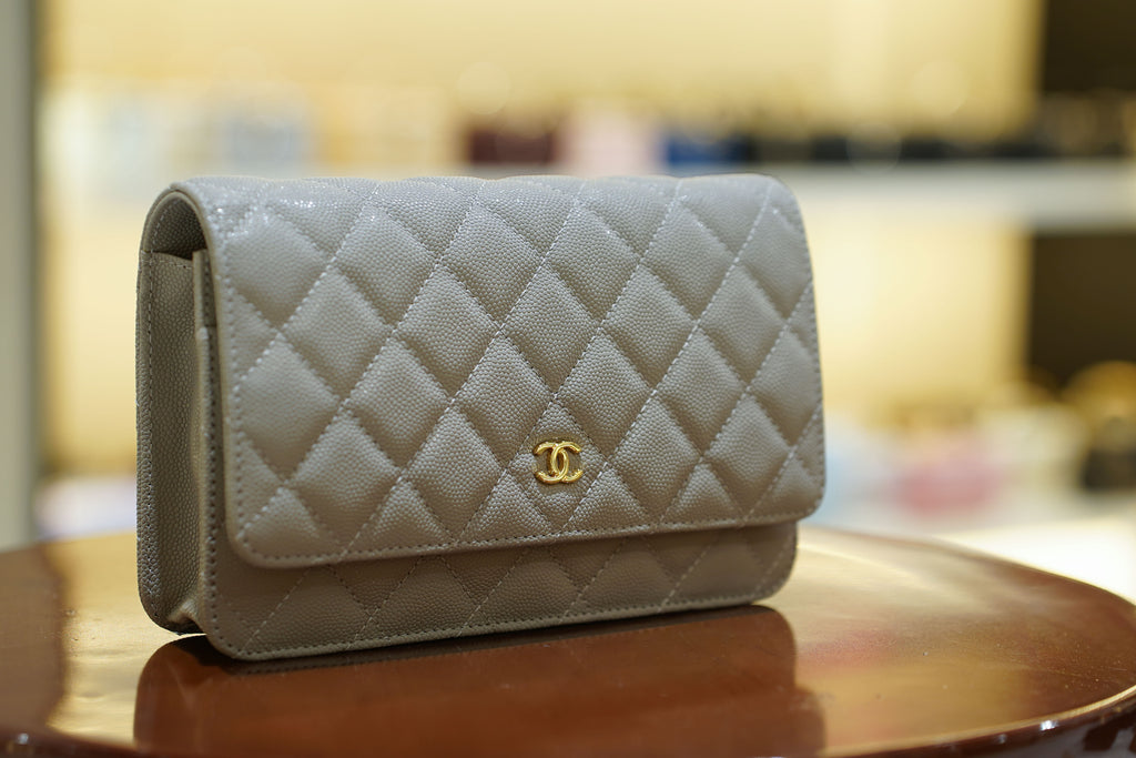 Chanel | Wallet on Chain – Caviar – Grey – Gold Hardware