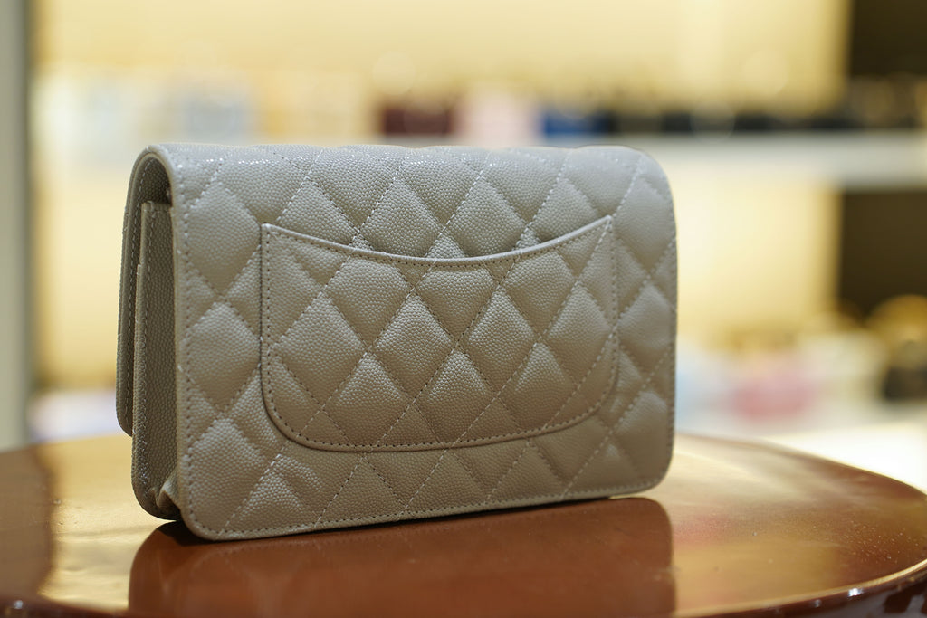 Chanel | Wallet on Chain – Caviar – Grey – Gold Hardware