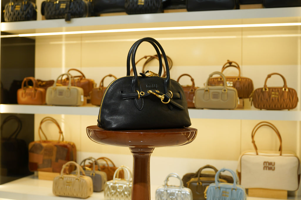 Miu Miu | Bow Bag (Large) – Leather – Black – Gold Hardware