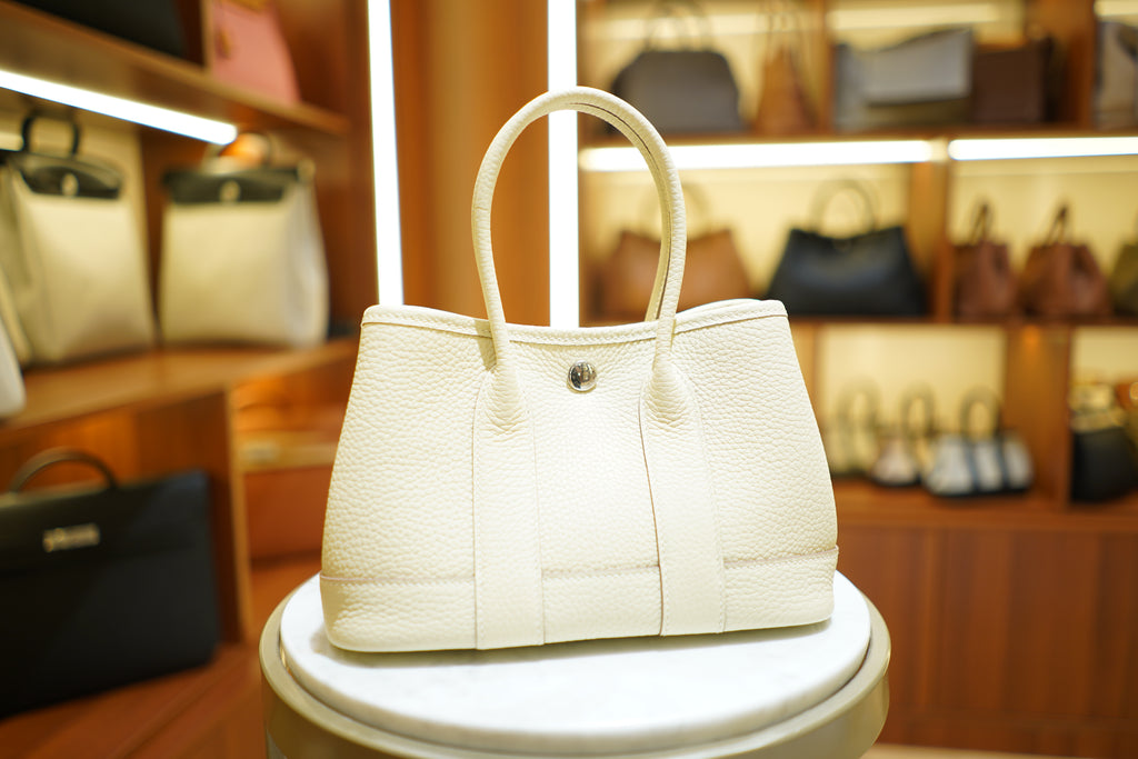 Hermes | Garden Party Mini – Togo – White – Silver Hardware