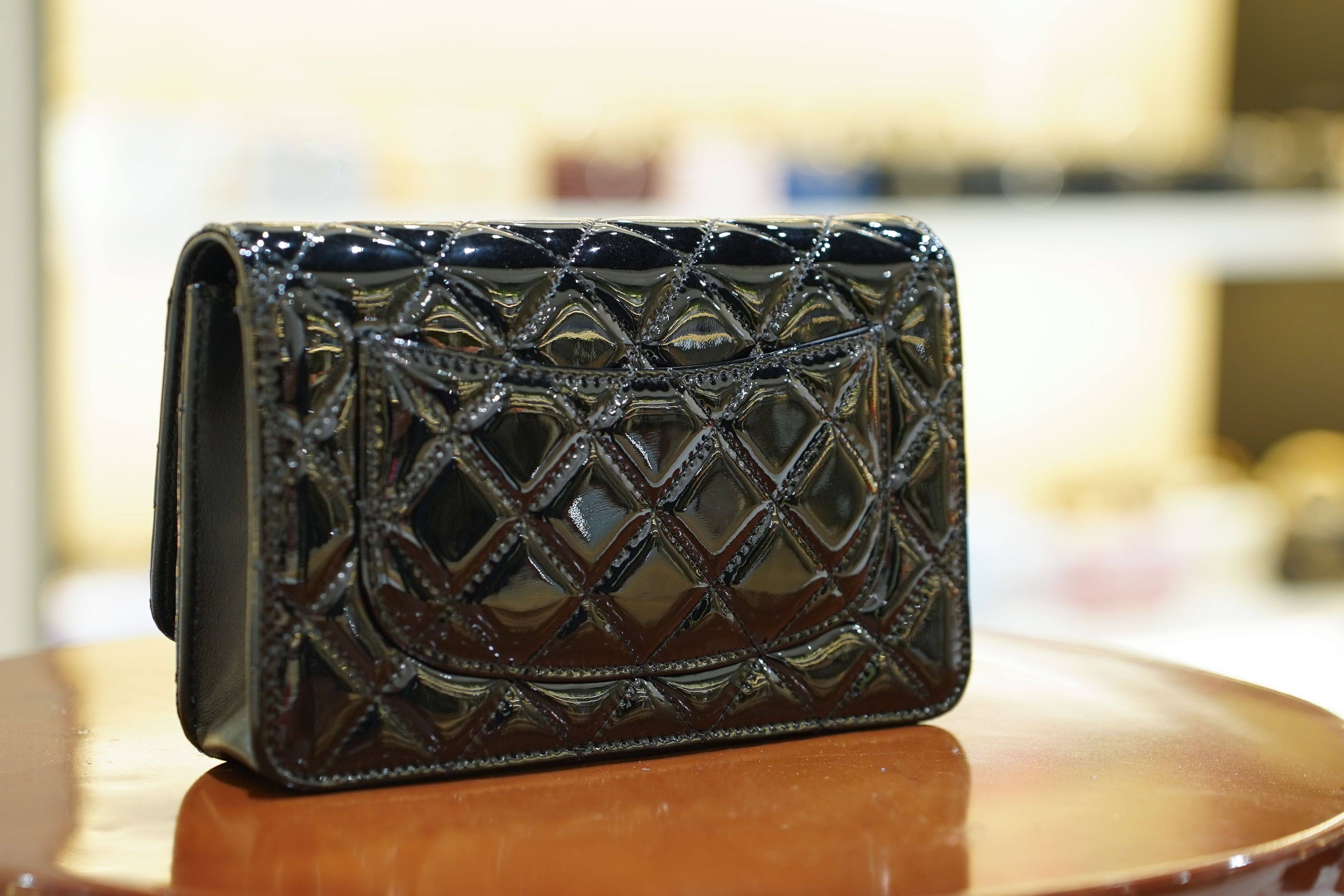 Chanel | Wallet on Chain – Patent Leather – Black – Gold Hardware