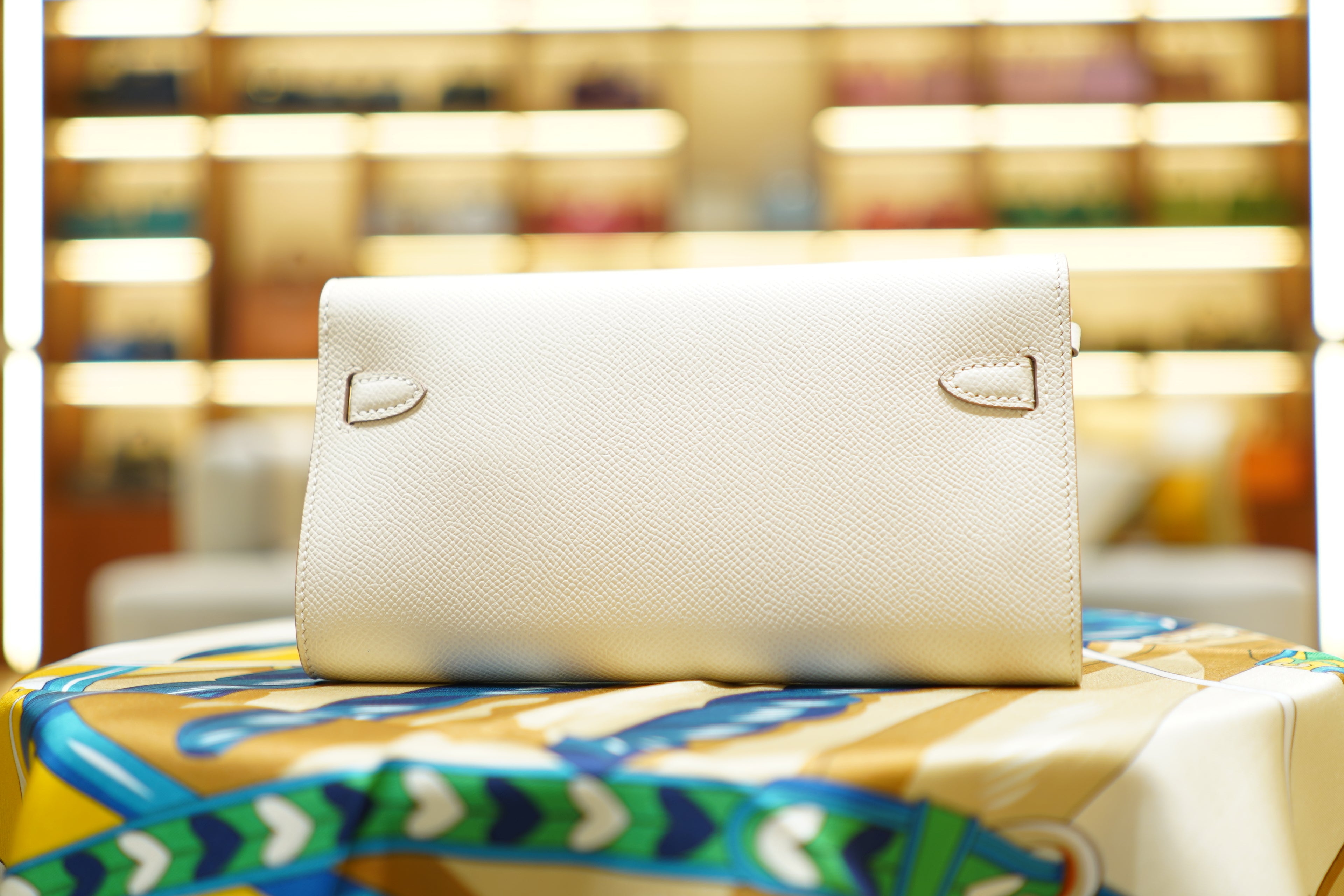 Hermes | Kelly To Go Wallet – Epsom – White – Gold Hardware