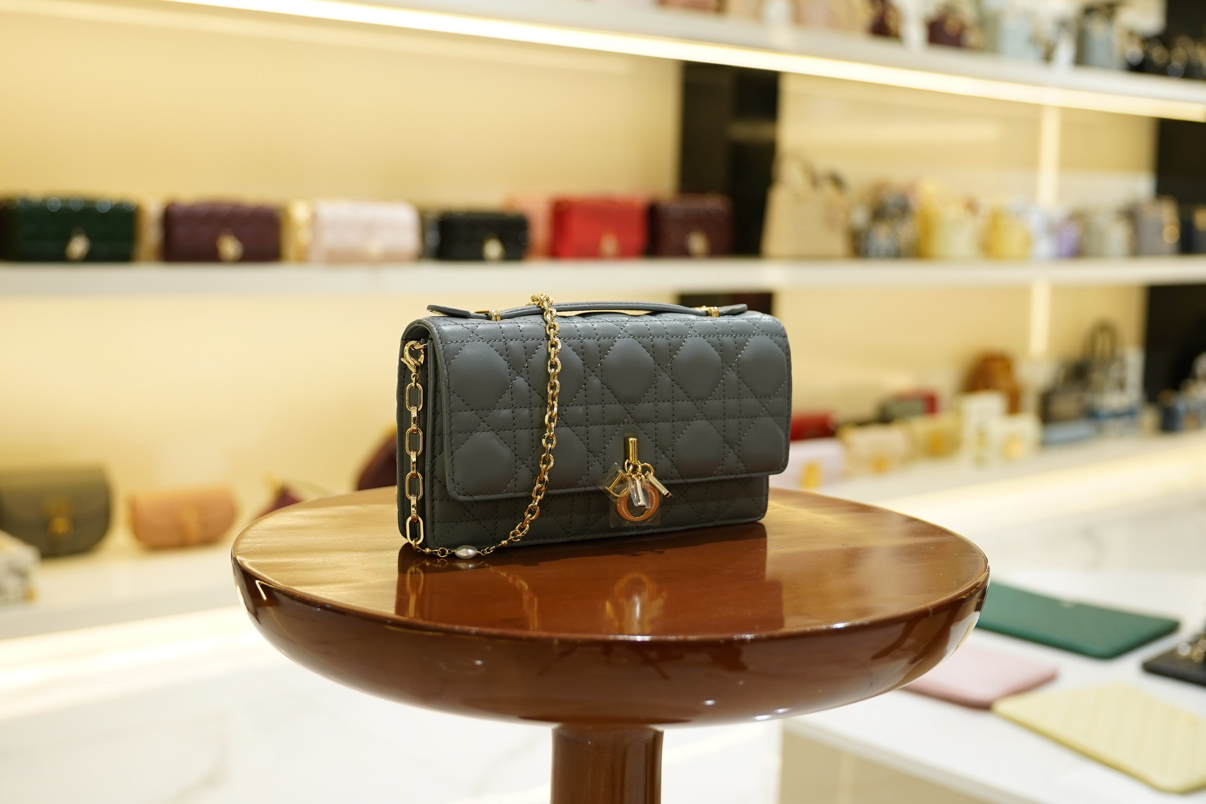 Dior | My Dior Mini Bag – Lambskin – Gray – Gold Hardware