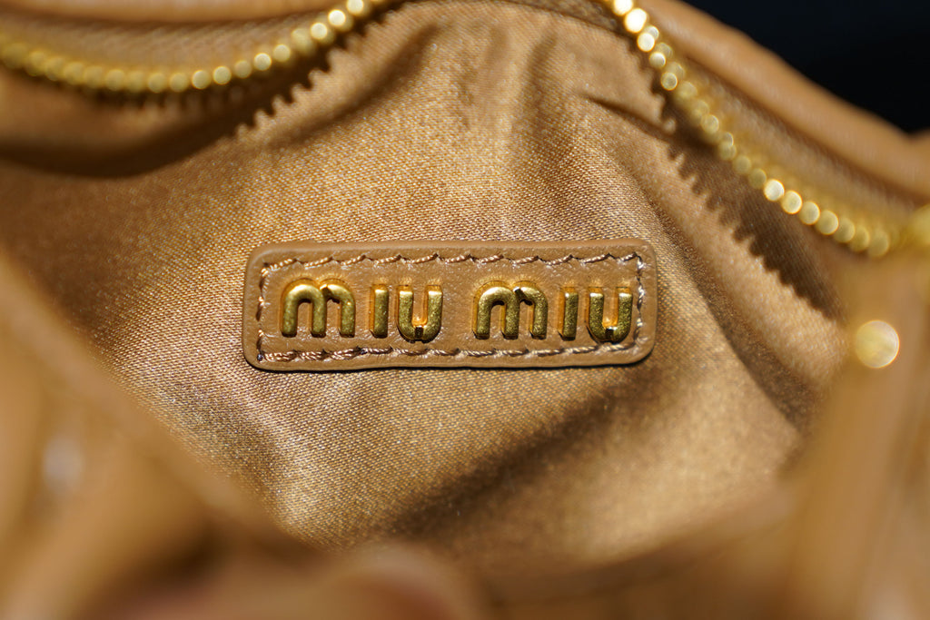 Miu Miu | Wander-Matelasse – Leather – Brown – Gold Hardware
