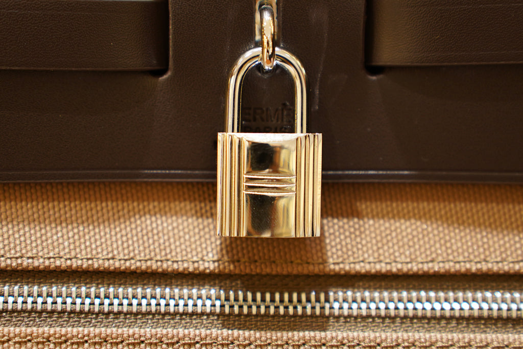 Hermes | Herbag Large – Canvas – Beige – Silver Hardware