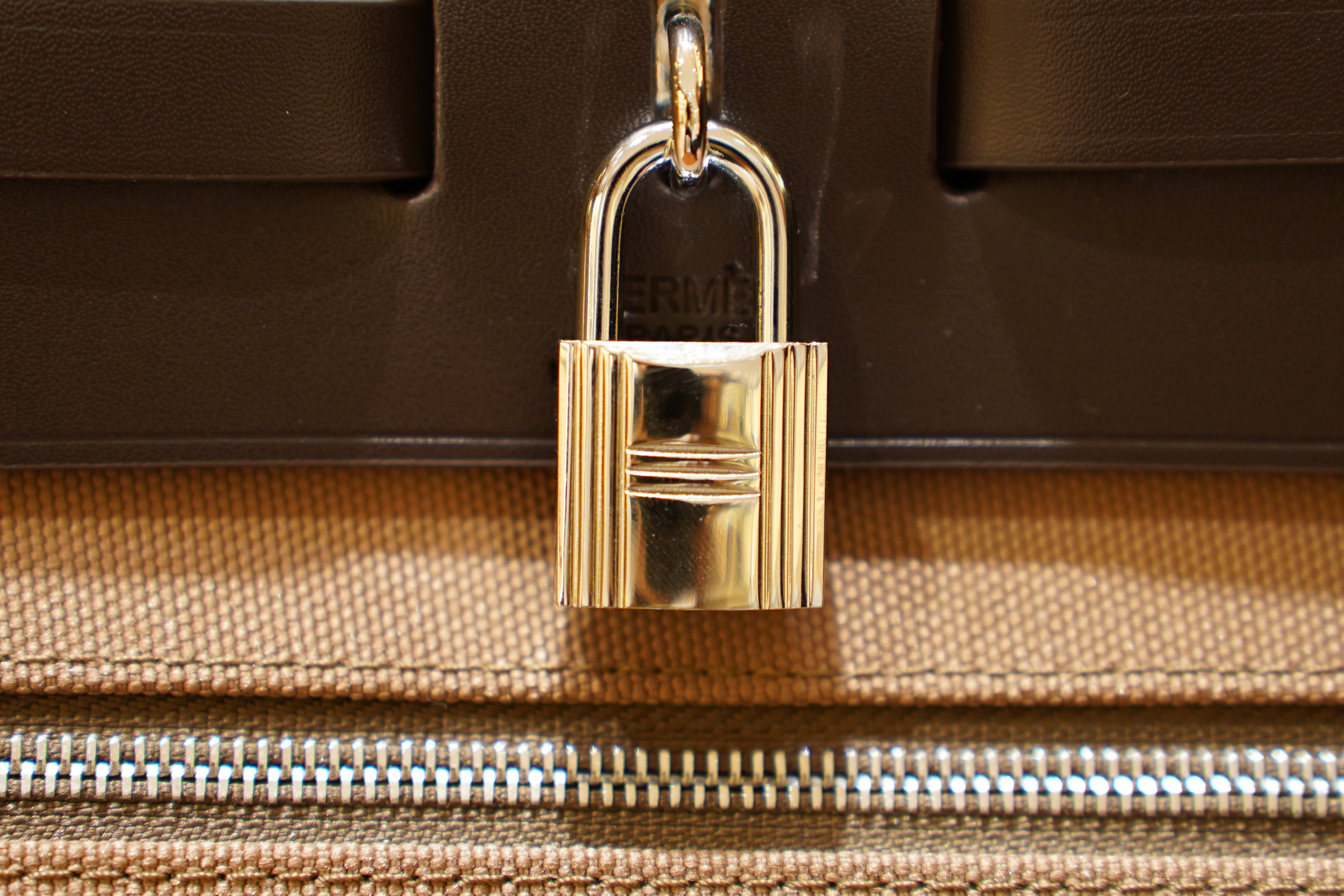 Hermes | Herbag Large – Canvas – Beige – Silver Hardware