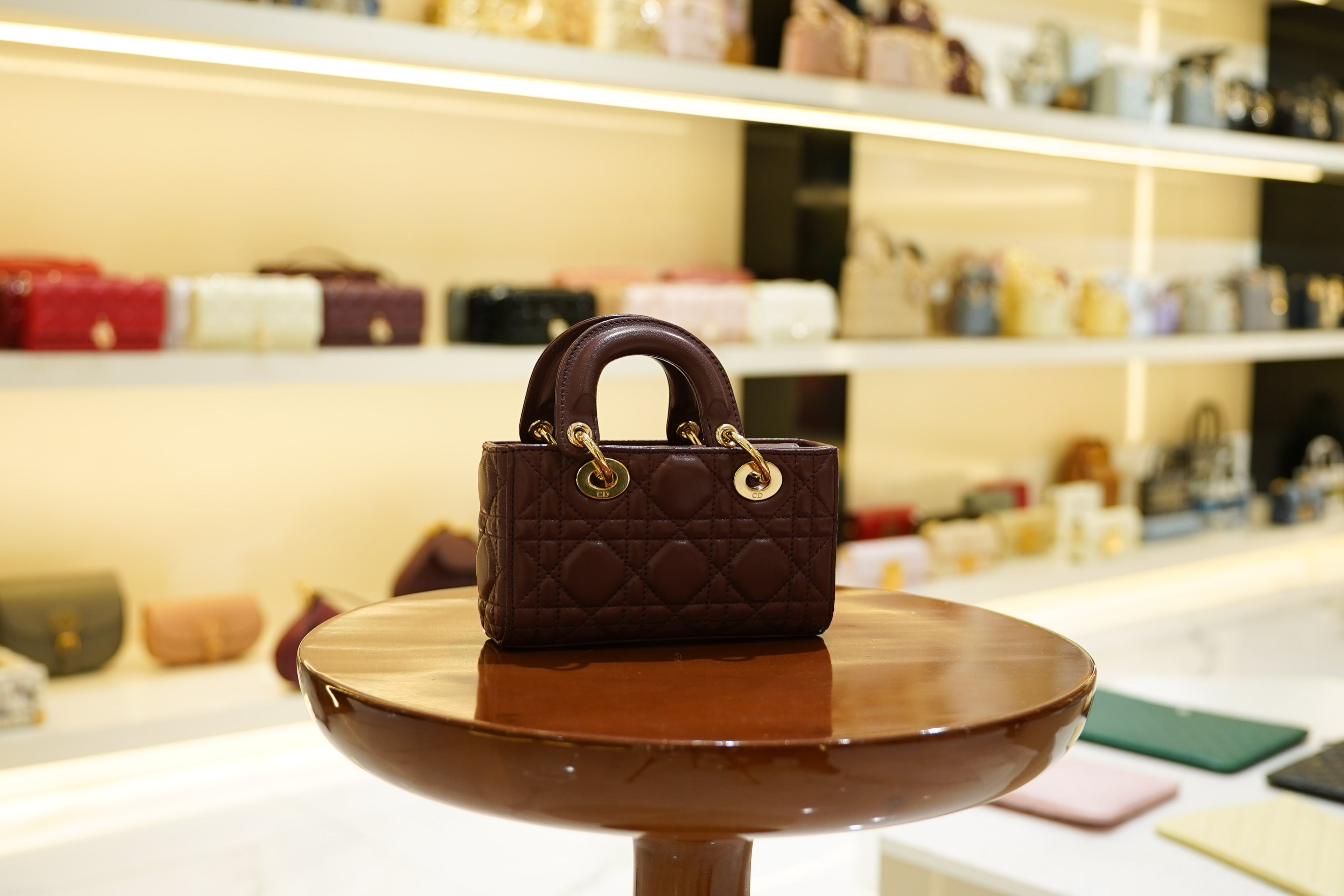Dior | D-Joy Bag – Leather – Burgundy – Gold Hardware