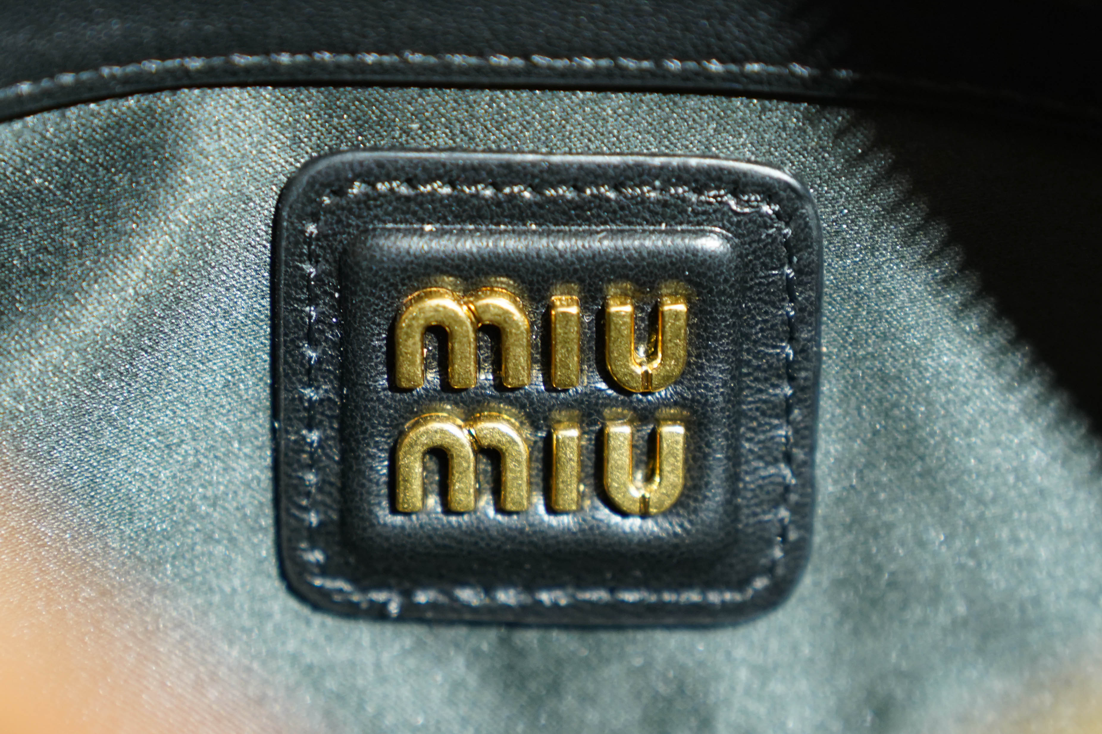 Miu Miu | Arcadie (Medium) – Matelassé – Black – Gold Hardware