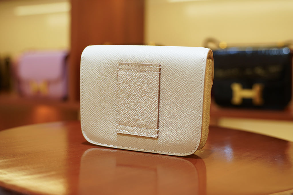 Hermes | Constance Slim Wallet – Epsom – White – Silver Hardware