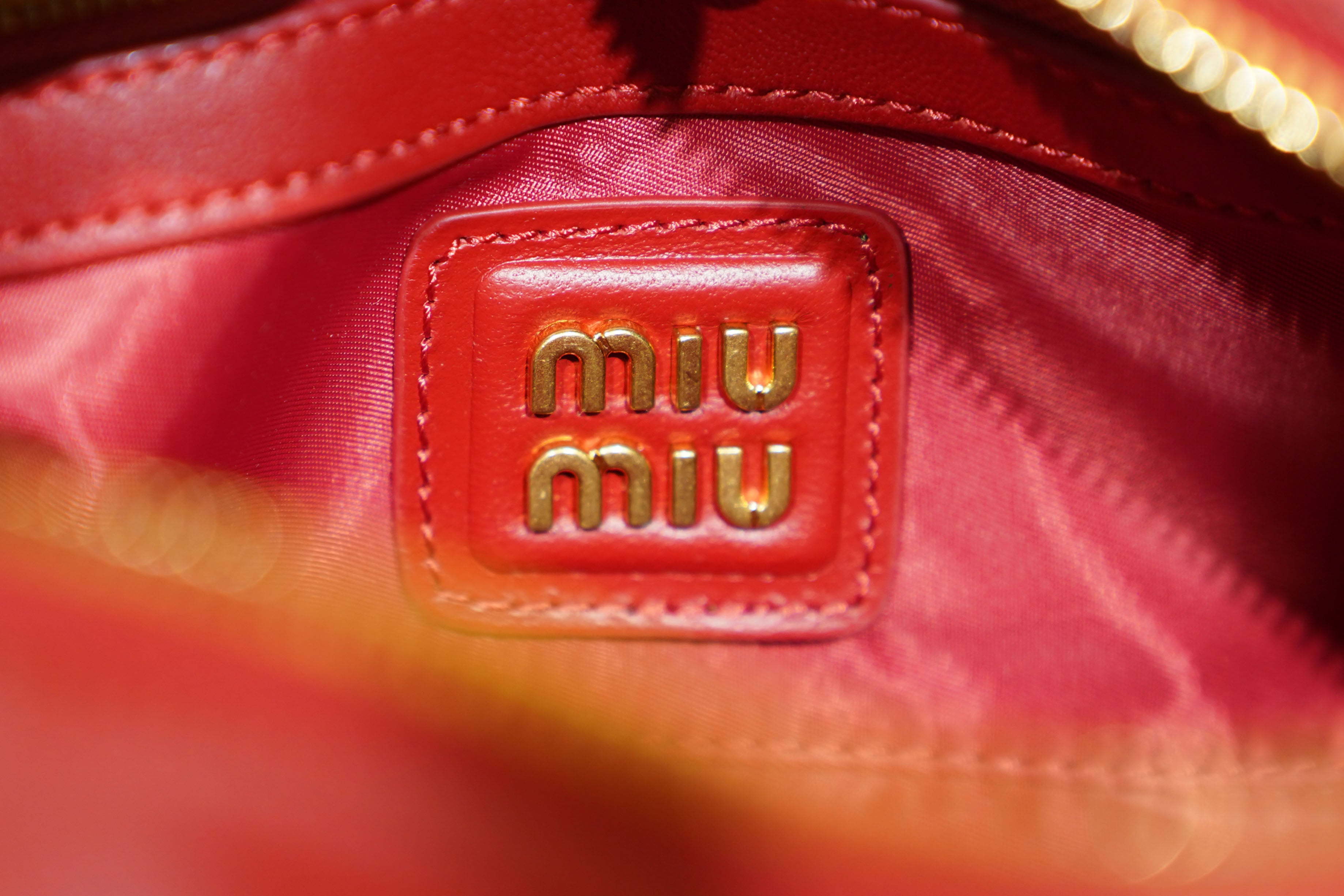Miu Miu | Arcadie (Medium) – Leather – Red – Gold Hardware