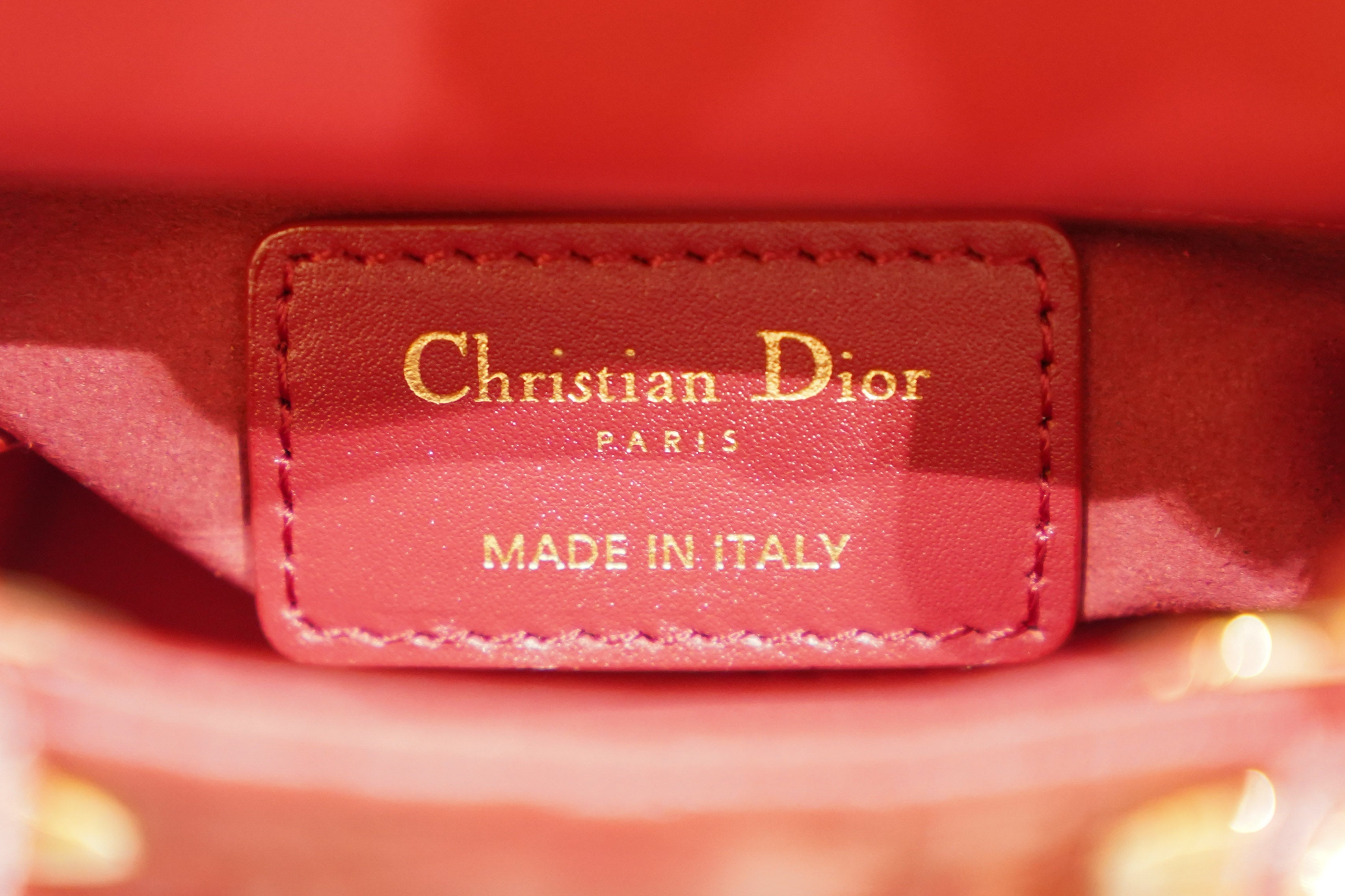 Dior | Lady Dior (Mini) – Lambskin – Red – Gold Hardware