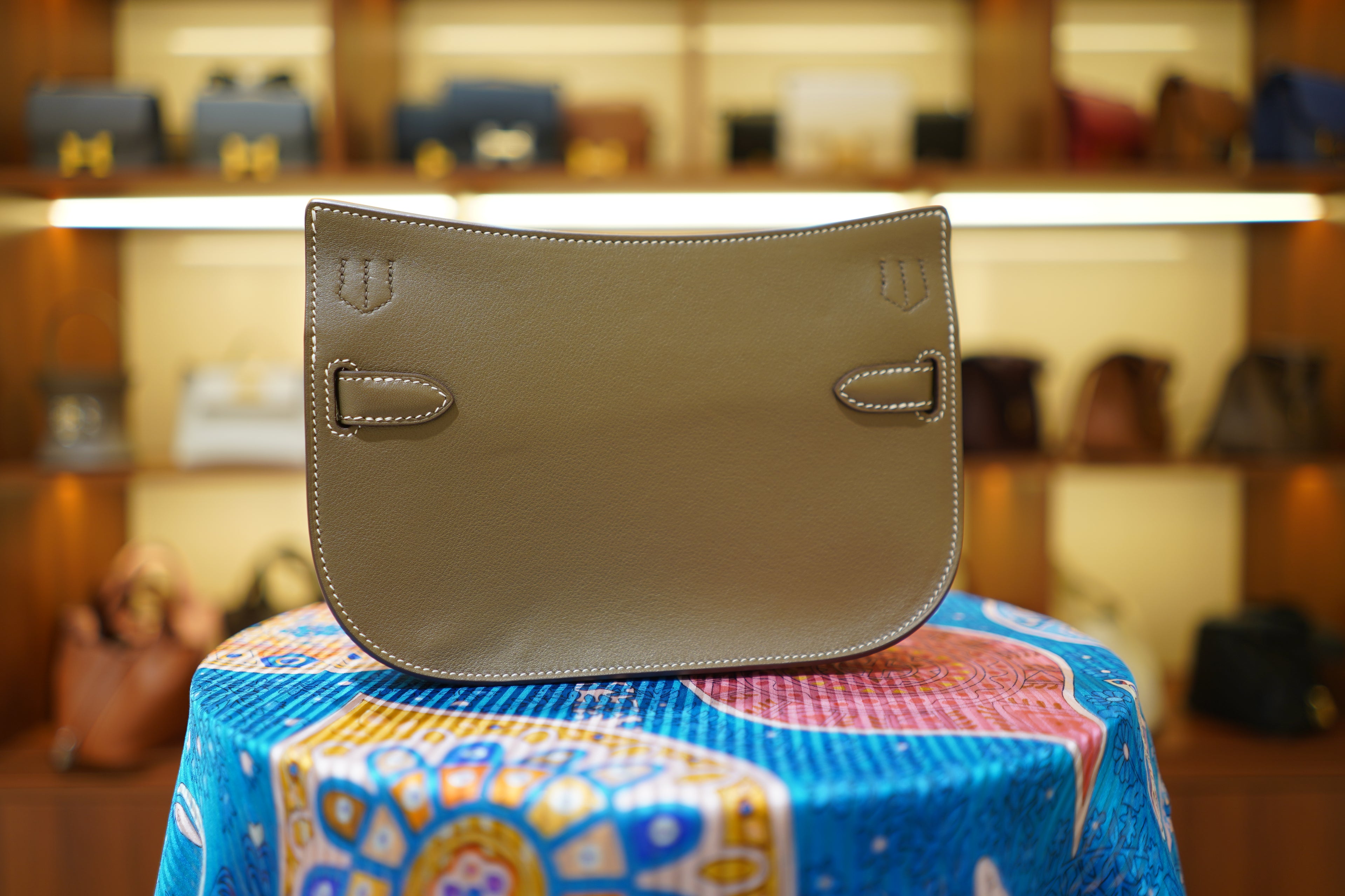 Hermes | Jypsiere – Leather – Khaki  – Gold Hardware