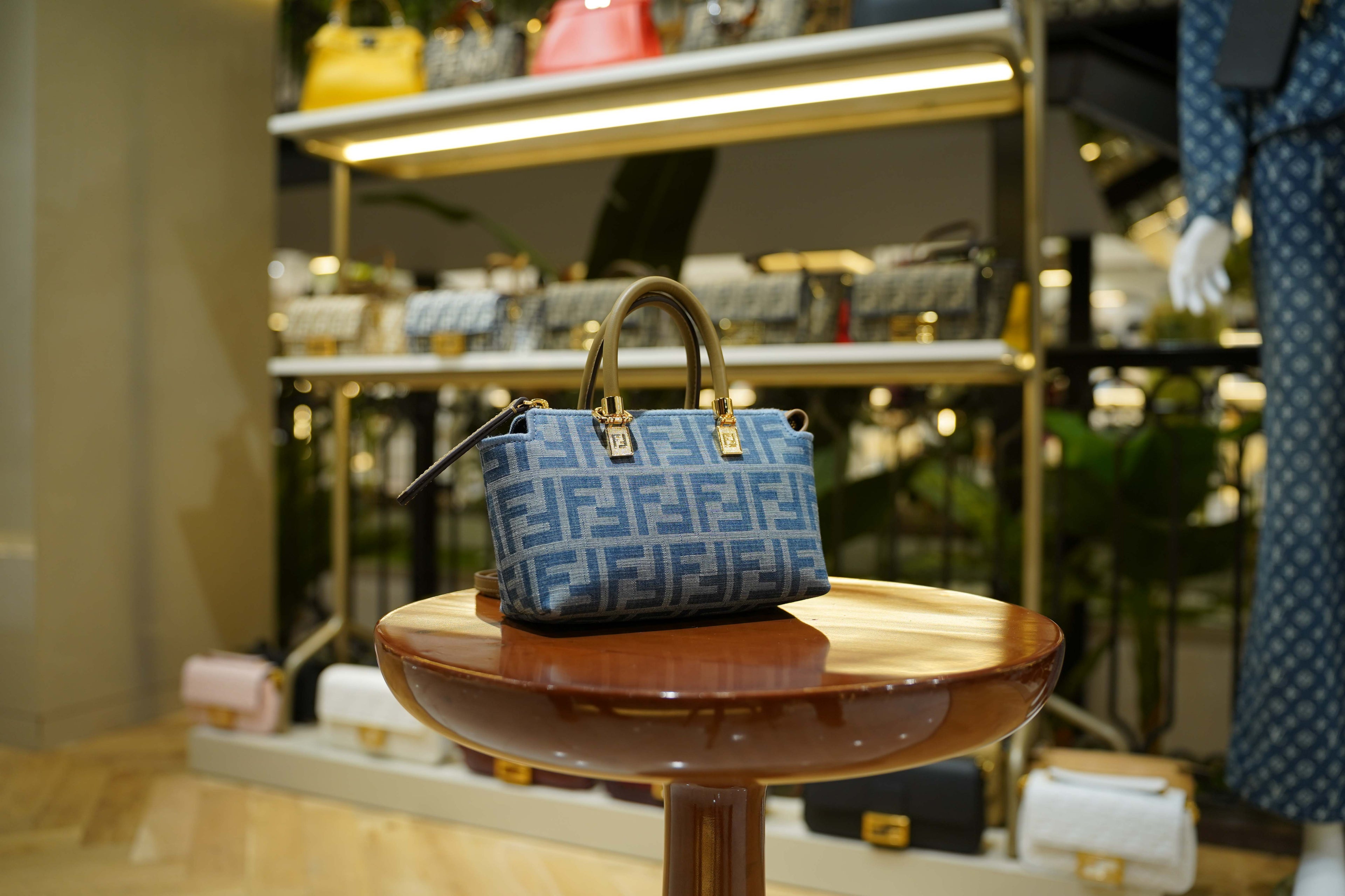 Fendi | By The Way Bag – Canvas – Blue – Gold Hardware