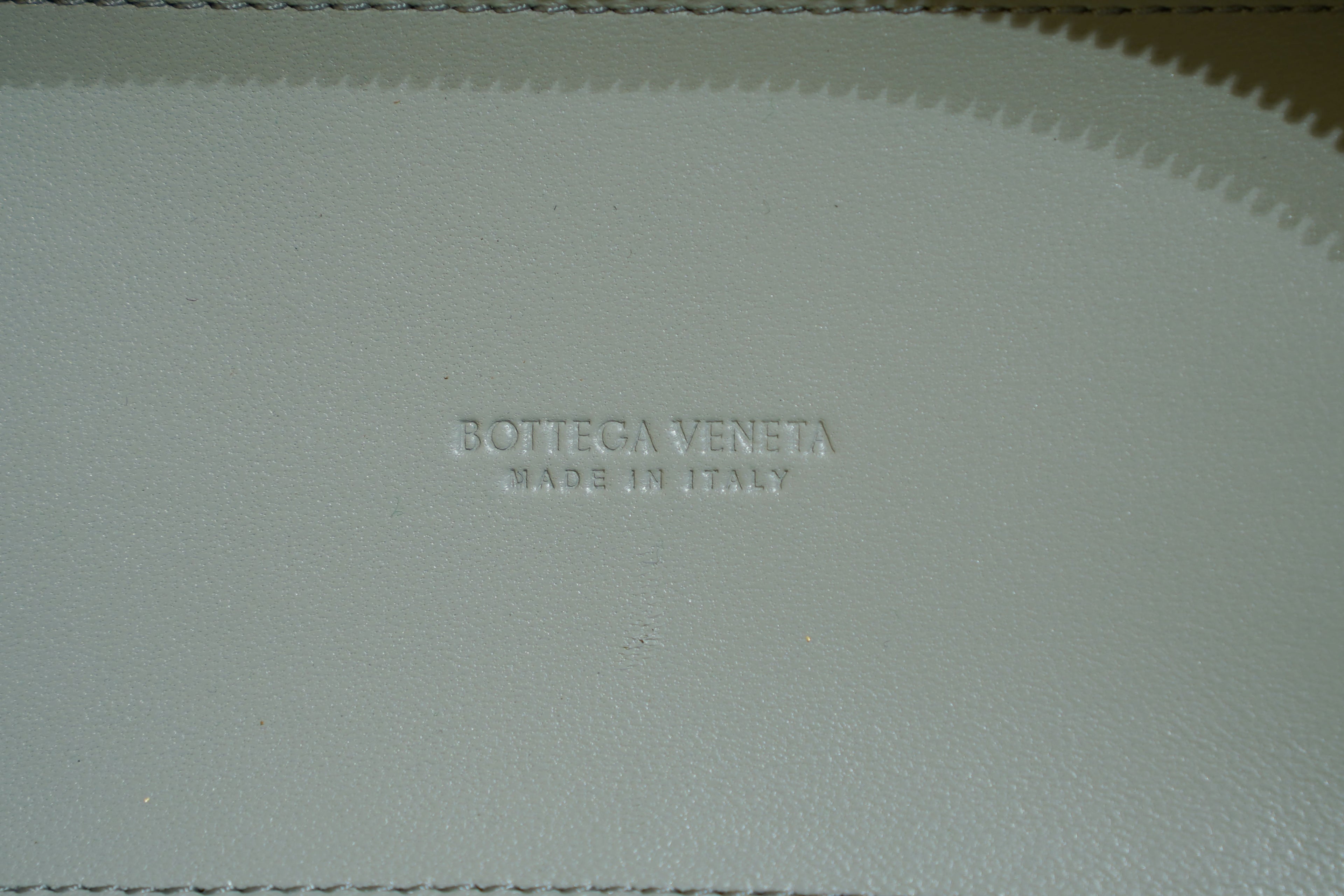 Bottega Veneta | Mini Pouch (Mini) – Intrecciato – Light Blue – Gold Hardware