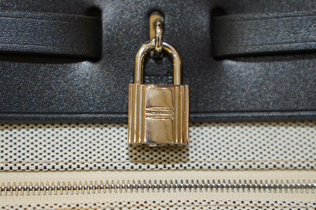 Hermes | Herbag Large – Canvas – Beige – Silver Hardware