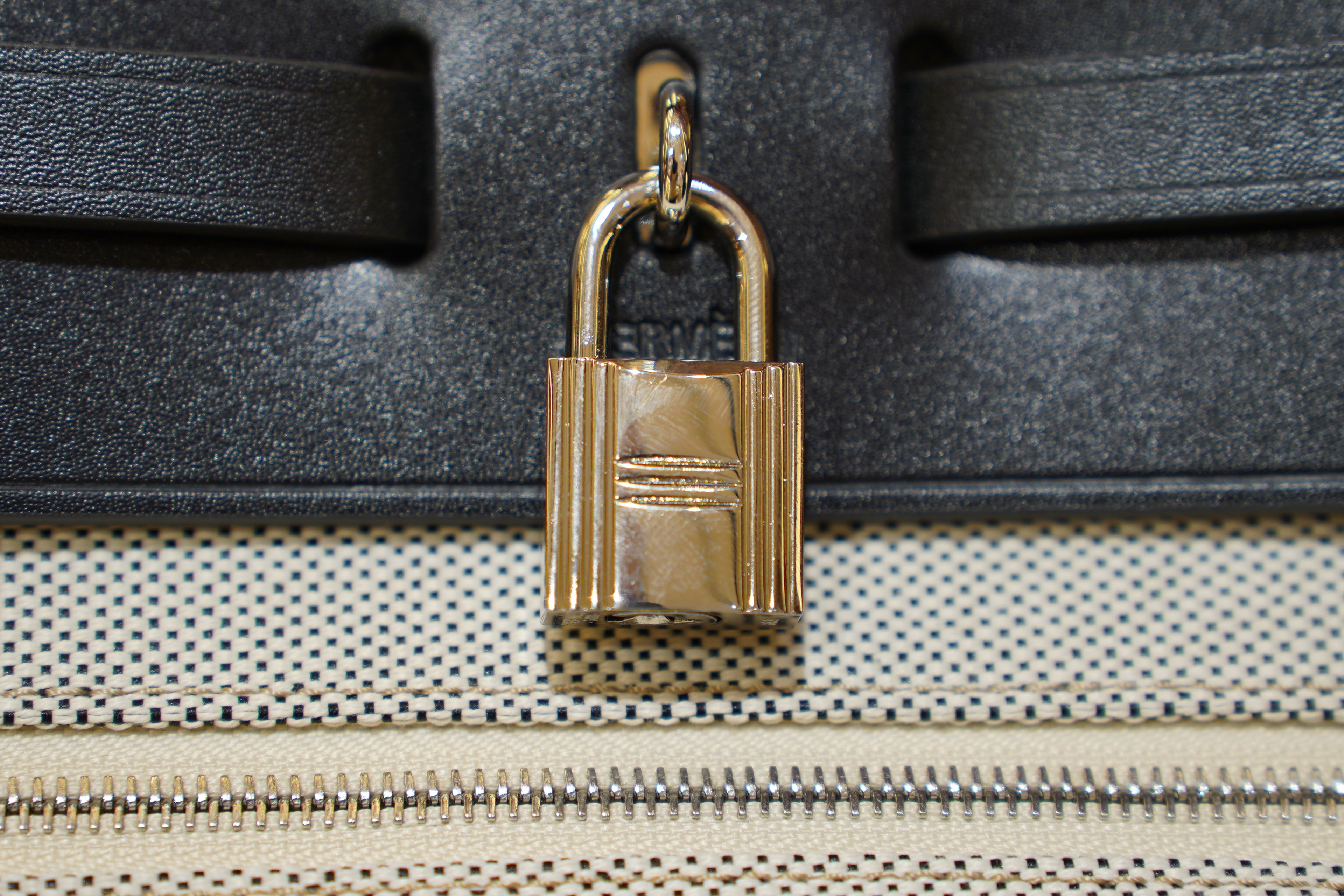 Hermes | Herbag Large – Canvas – Beige – Silver Hardware