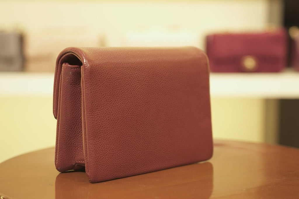 Chanel | Classic Flap Bag – Leather – Burgundy – Gold Hardware