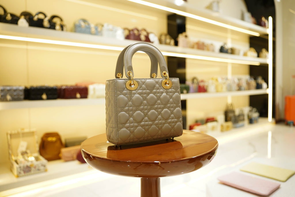 Dior | Lady Dior – Lambskin – Gray – Gold Hardware