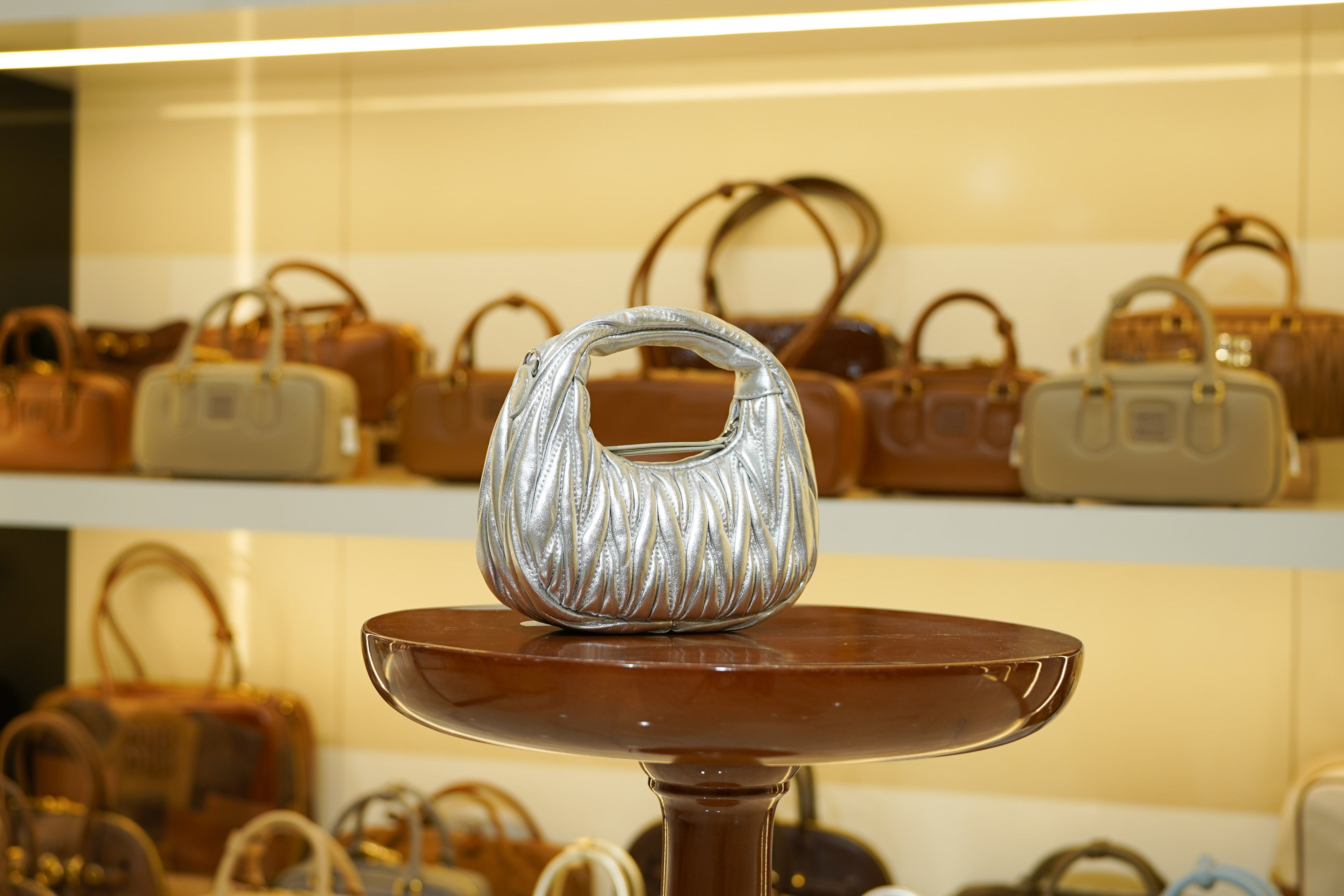 Miu Miu | Wander-Matelasse (Small) – Nappa Leather – Silver – Silver Hardware