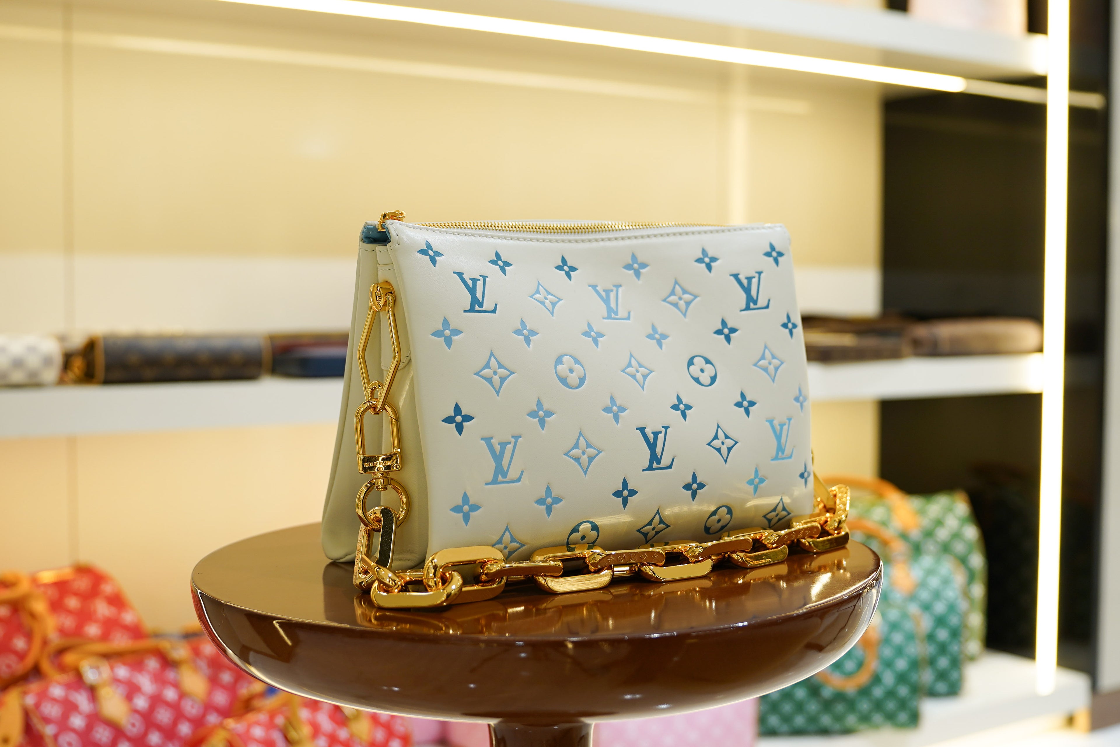 Louis Vuitton | Coussin Medium – Leather – Cream – Gold Hardware