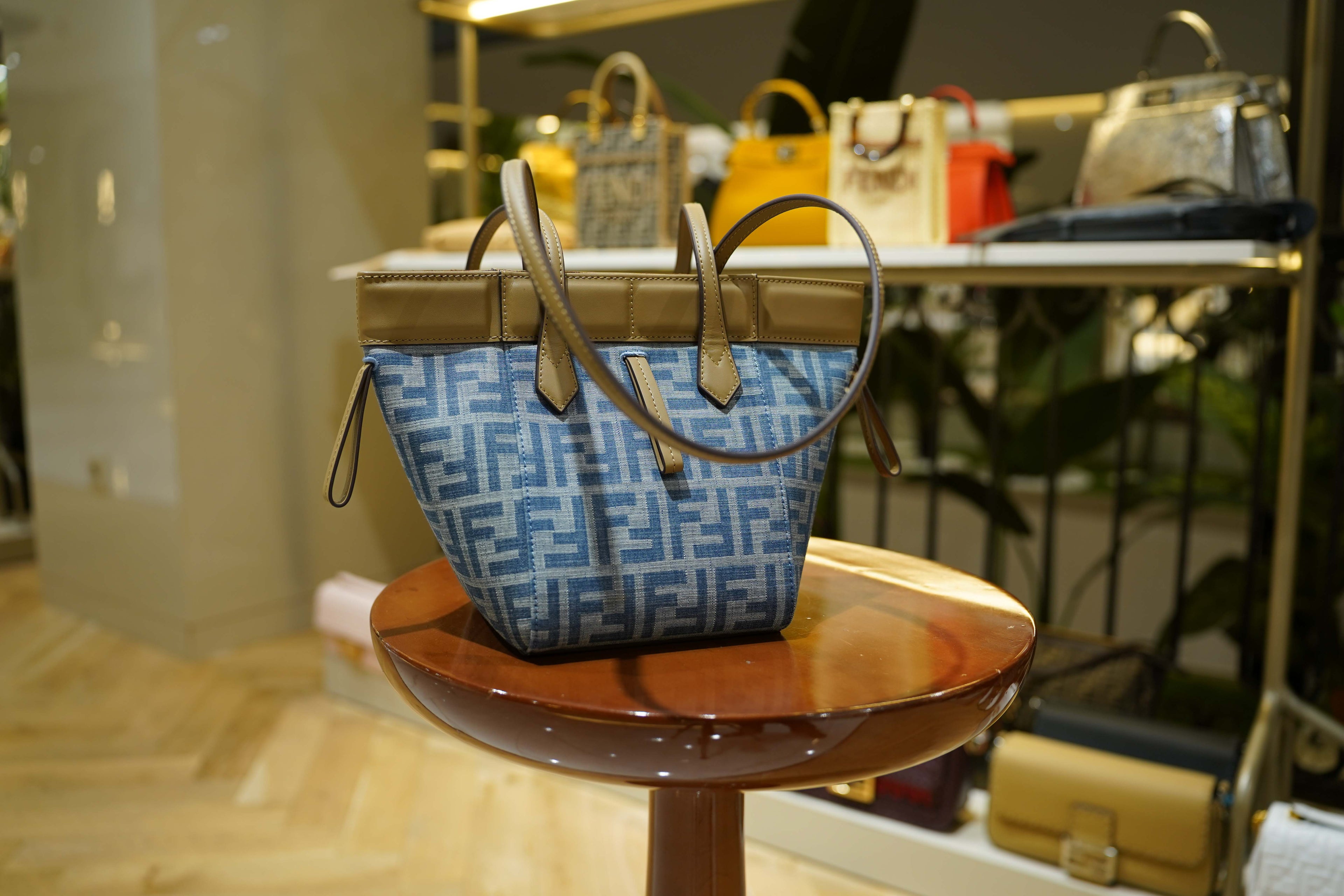 Fendi | Origami – Canvas – Blue – Gold Hardware
