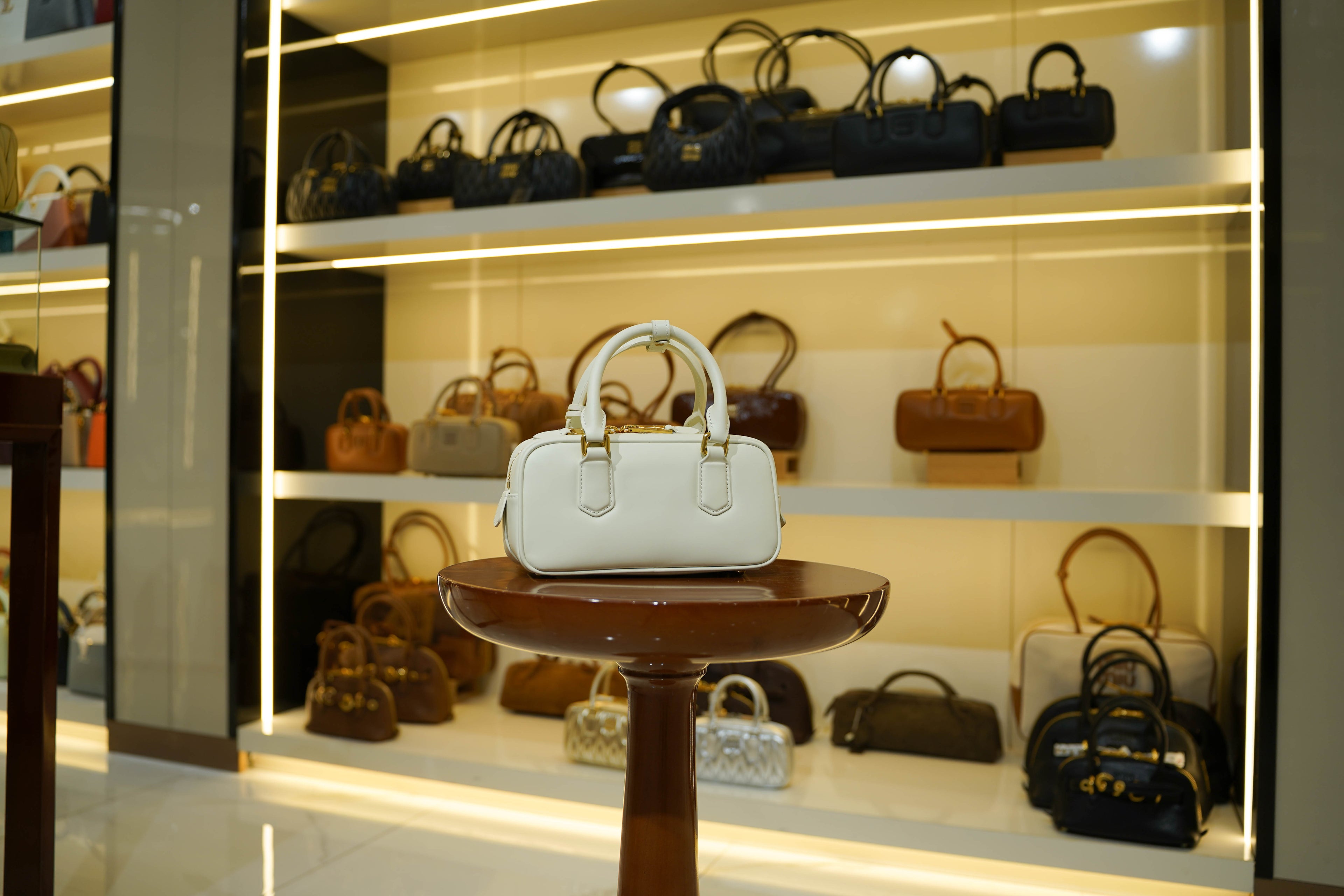 Miu Miu | Arcadie (Medium) – Leather – White – Gold Hardware