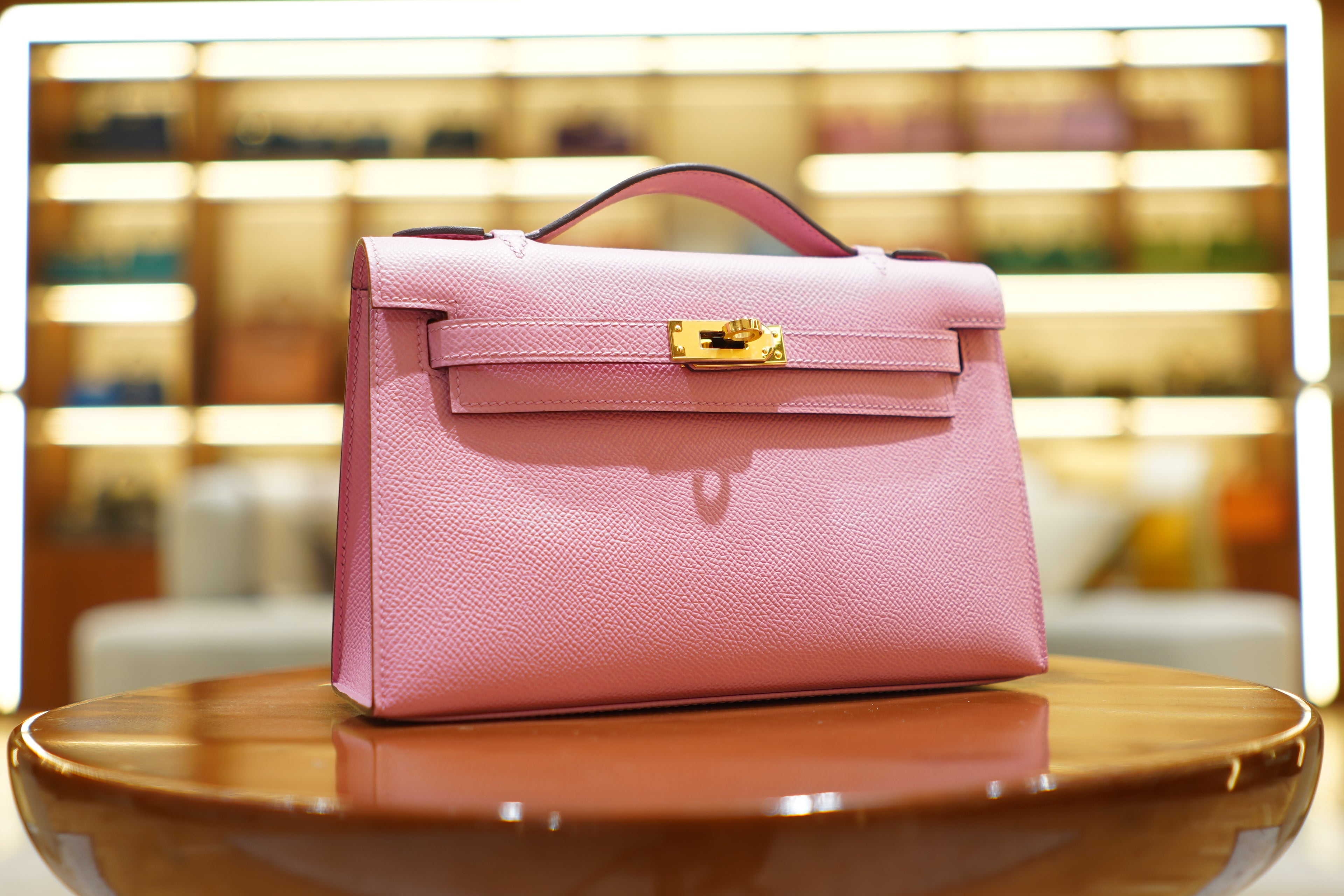 Hermes | Kelly Pochette – Epsom – Pink – Gold Hardware